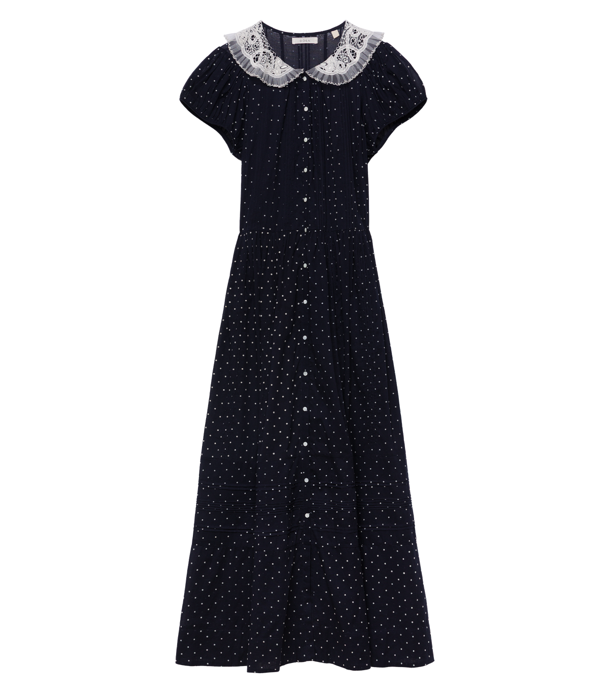 Amérie Dress in Navy Flock Dot, view 7