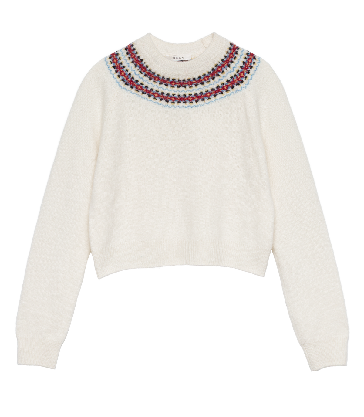 Boniface Sweater in Ivory Annecy Fair Isle, view 9