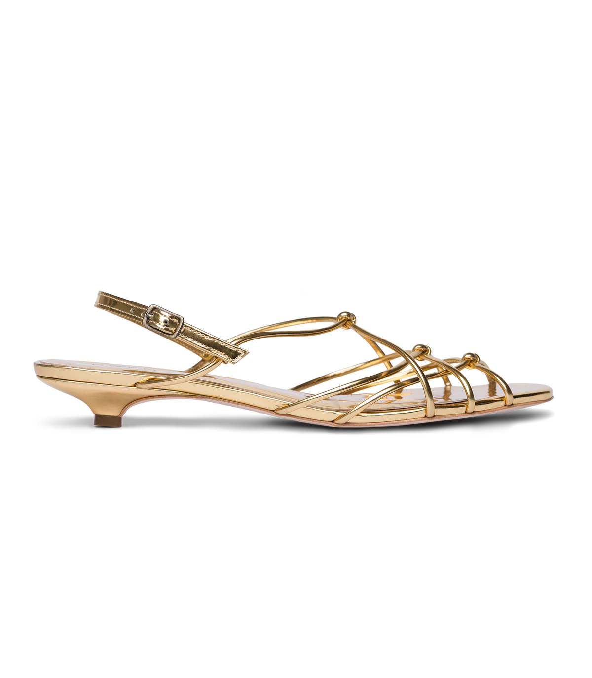 Comporta Sandal in Brass Foil Leather, view 4