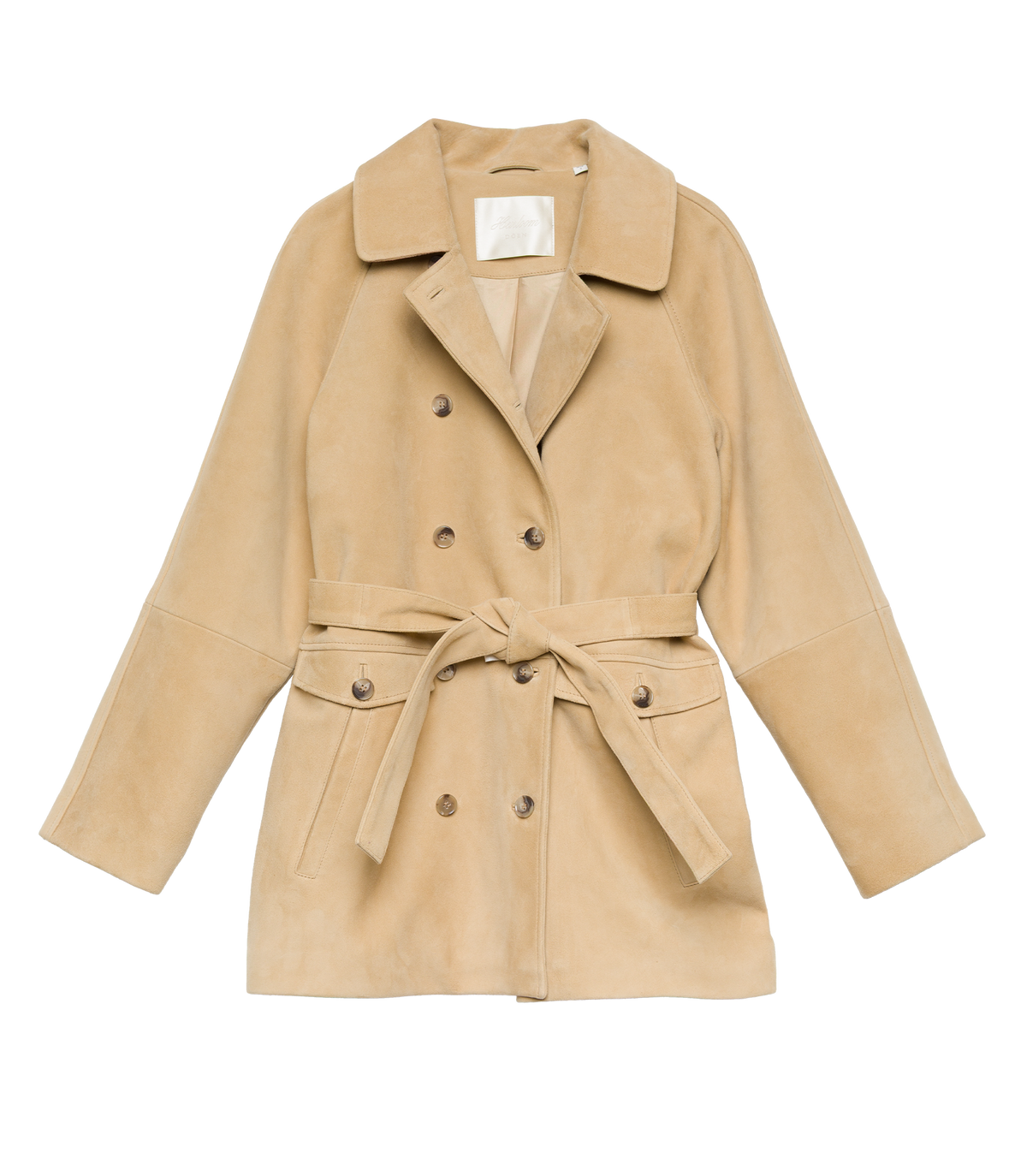 Hutton Suede Trench in Blonde, view 9