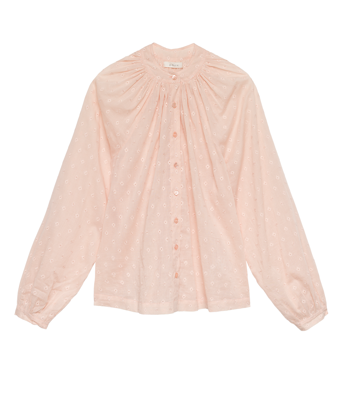 Julienne Top in Peach Sorbet Marseille Embroidery, view 8