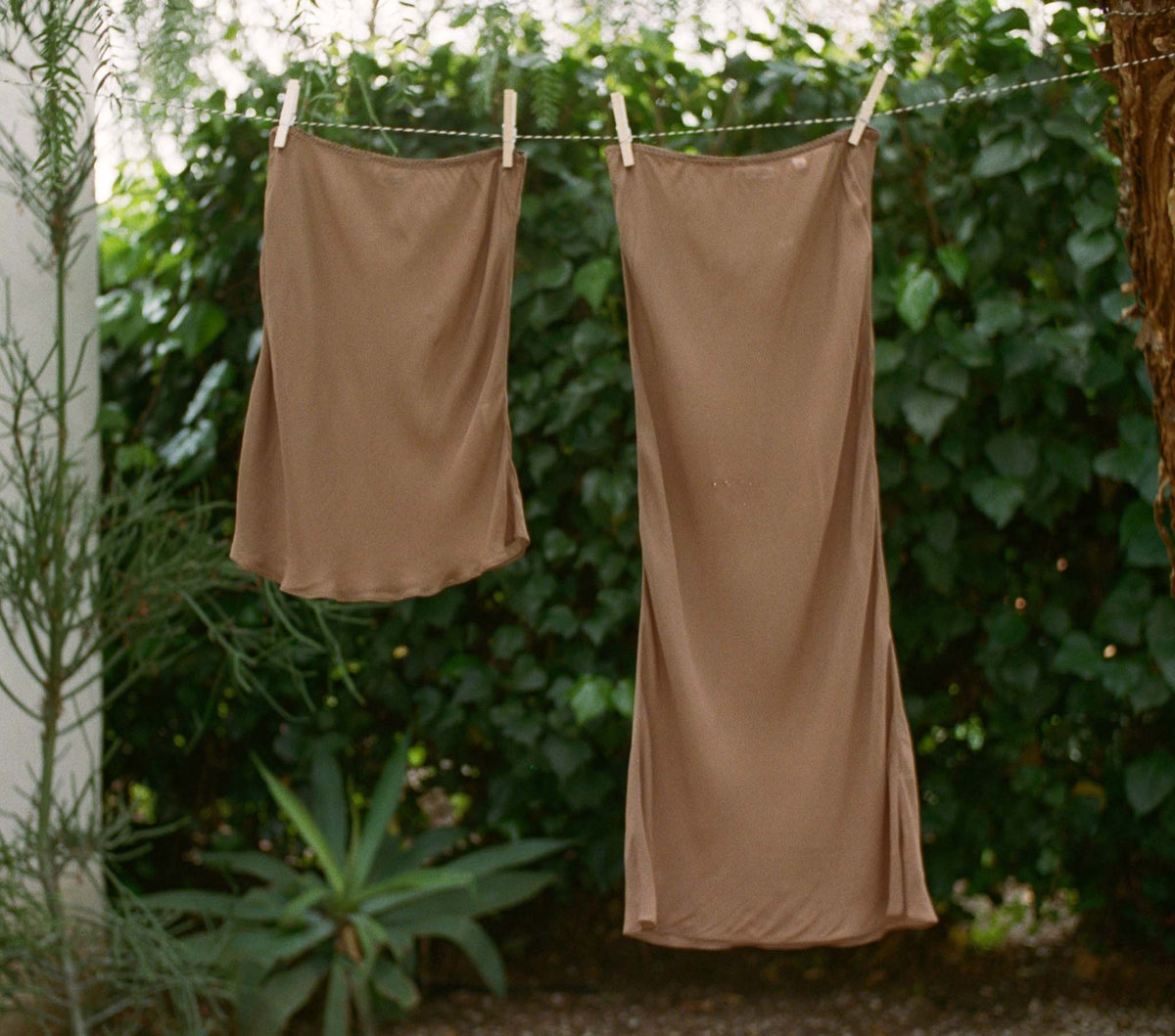 Mini Skirt Slip in Carob, view 2