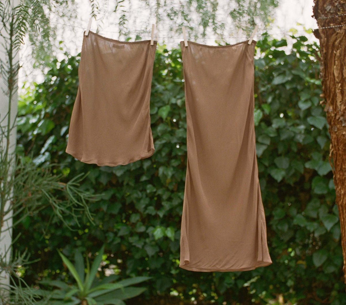 Long Skirt Slip in Carob, view 3