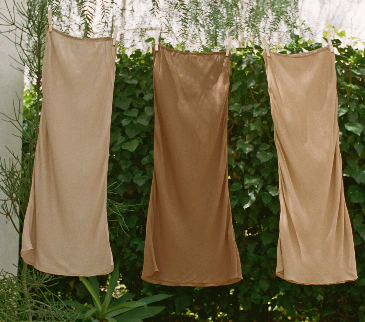 Long Skirt Slip in Carob, view 2