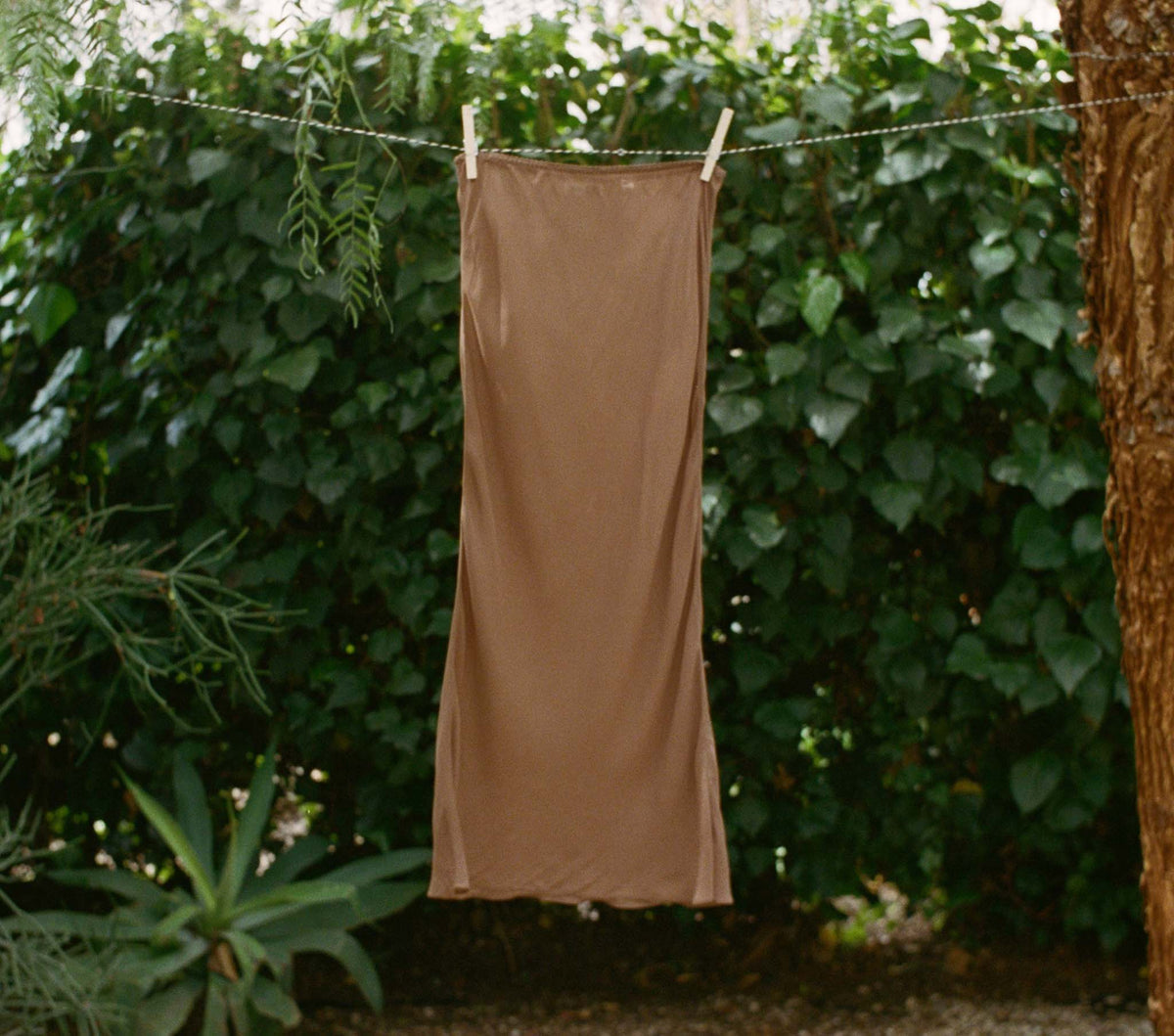 Long Skirt Slip in Carob