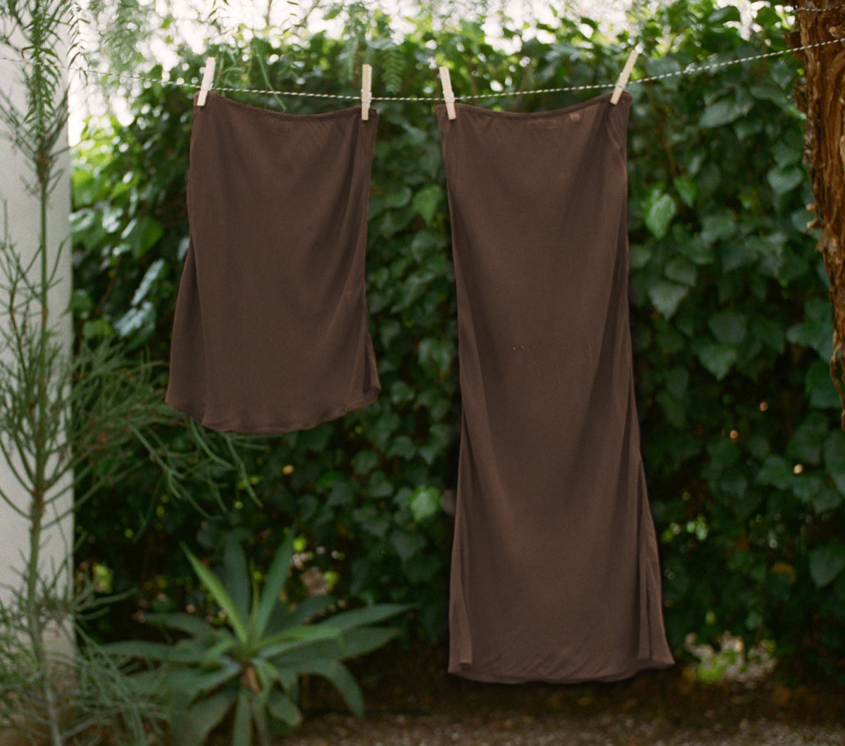Mini Skirt Slip in Umber, view 2