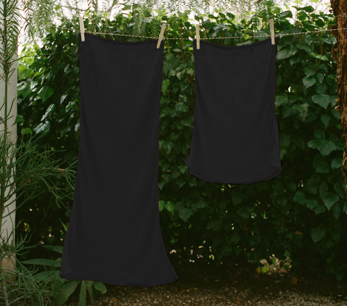 Long Skirt Slip in Black