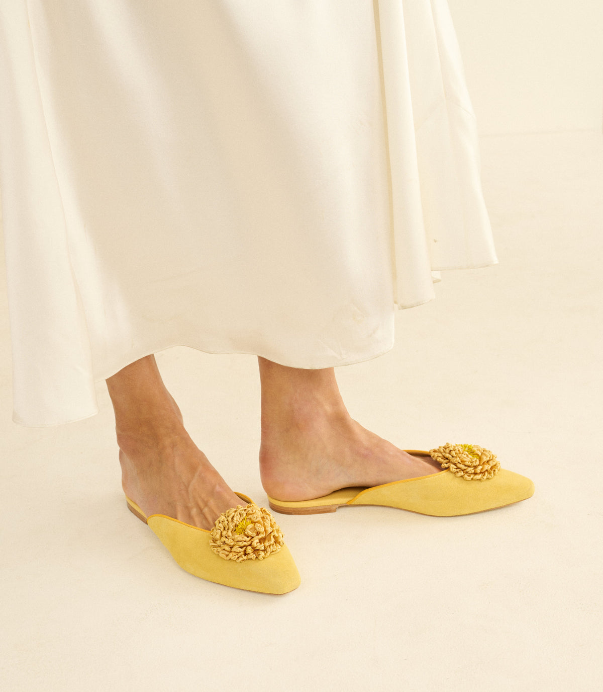 Adair Slide in Cantaloupe Suede