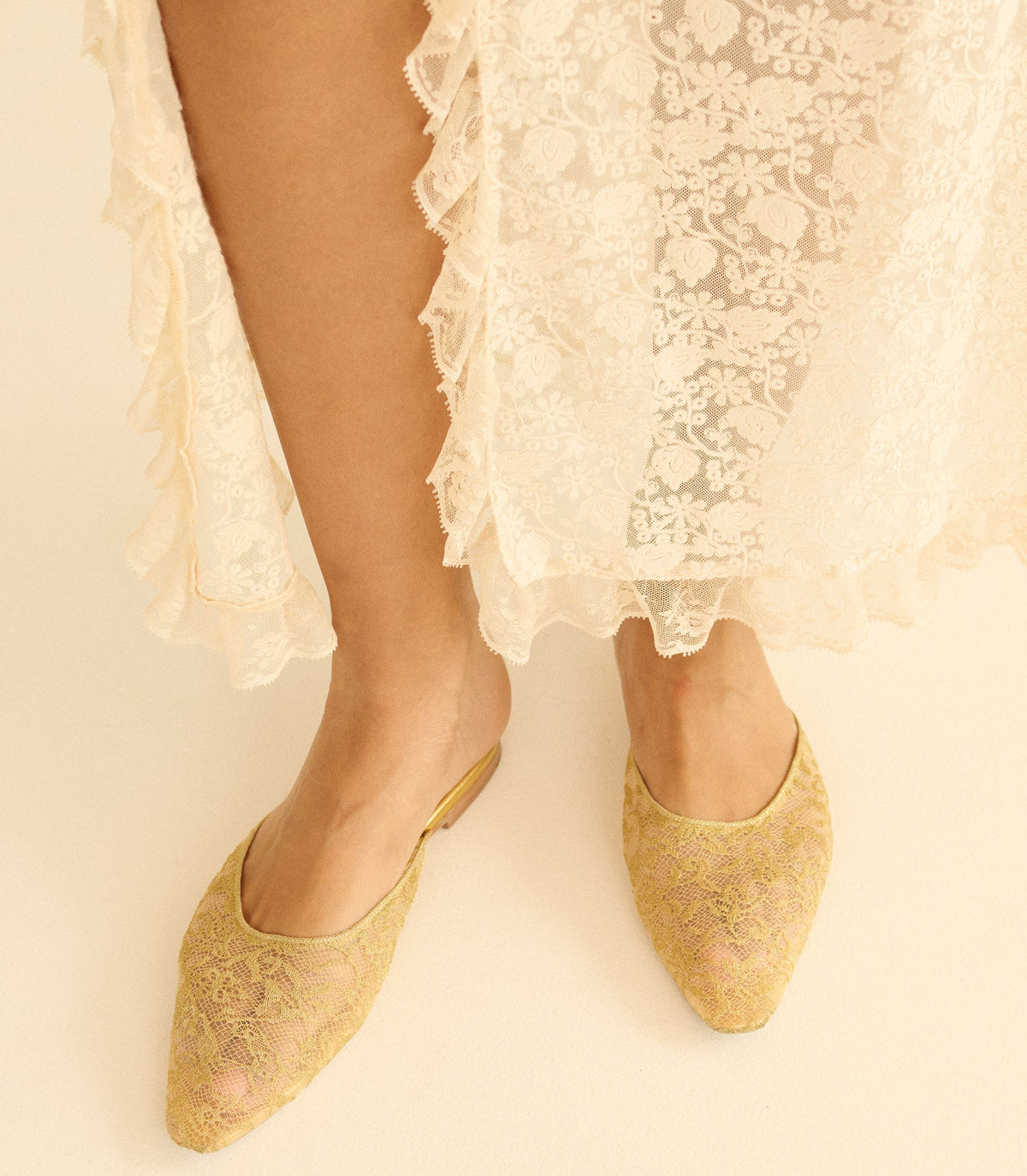 Adair Slide in Gold Lace, view 4
