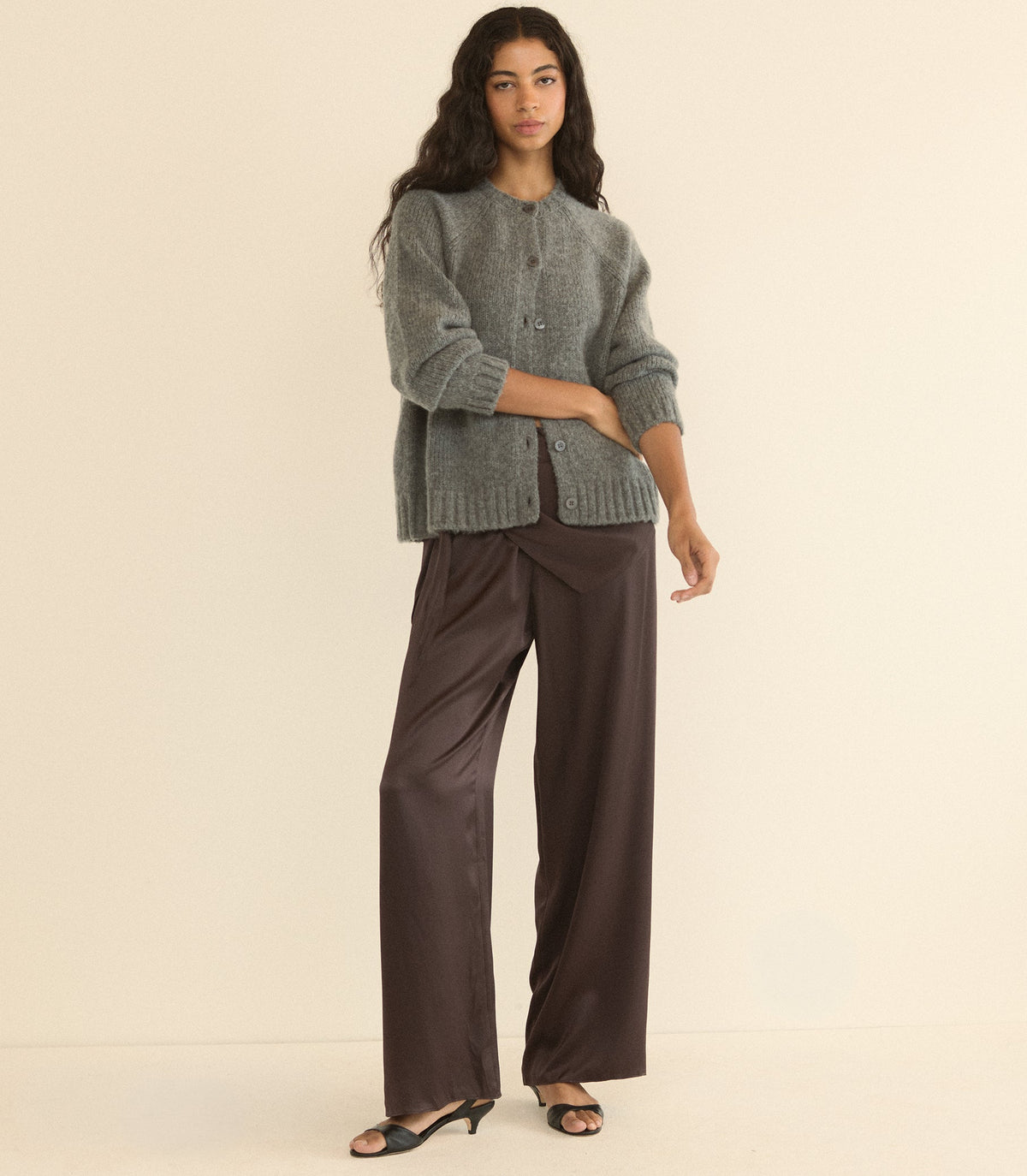 Adley Cardigan in Charcoal Melange, view 4