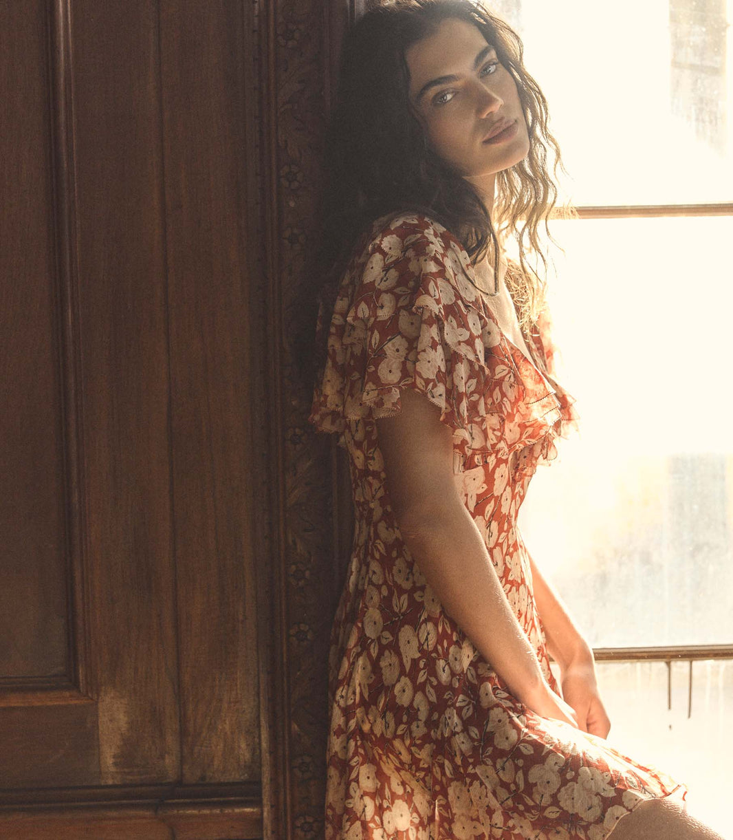 Alcida Dress in Rouge Ambridge Rose