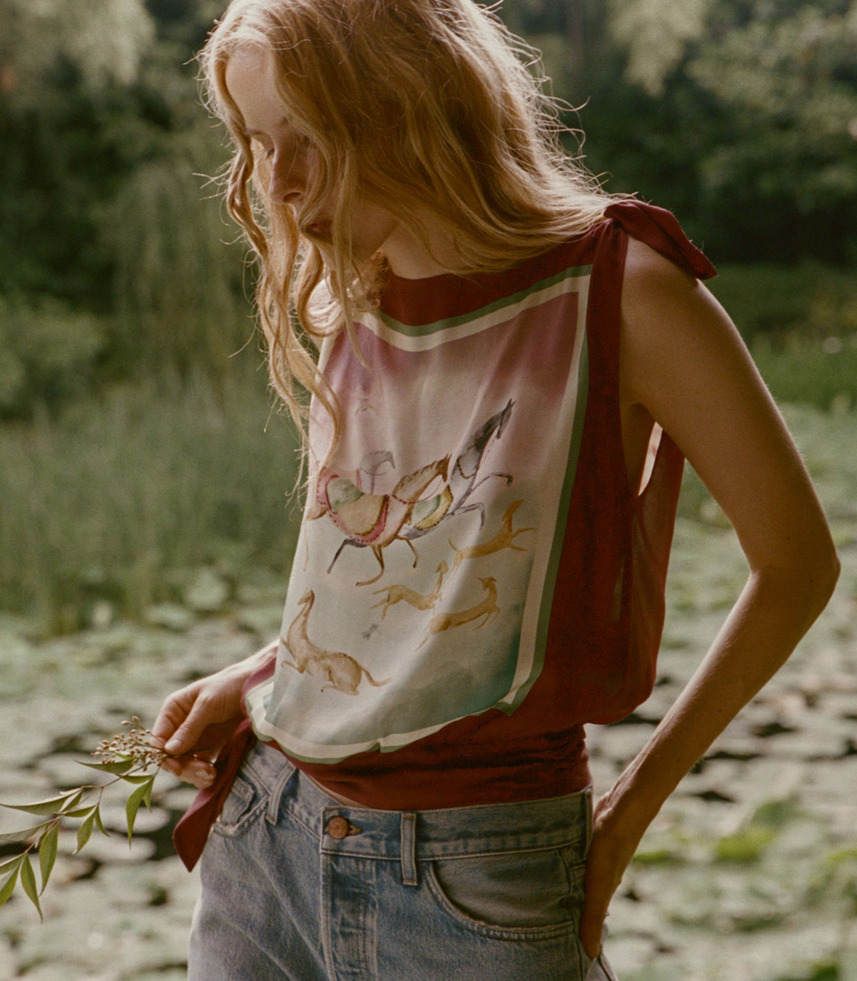 Aliette Top in Gallops Foulard, view 2