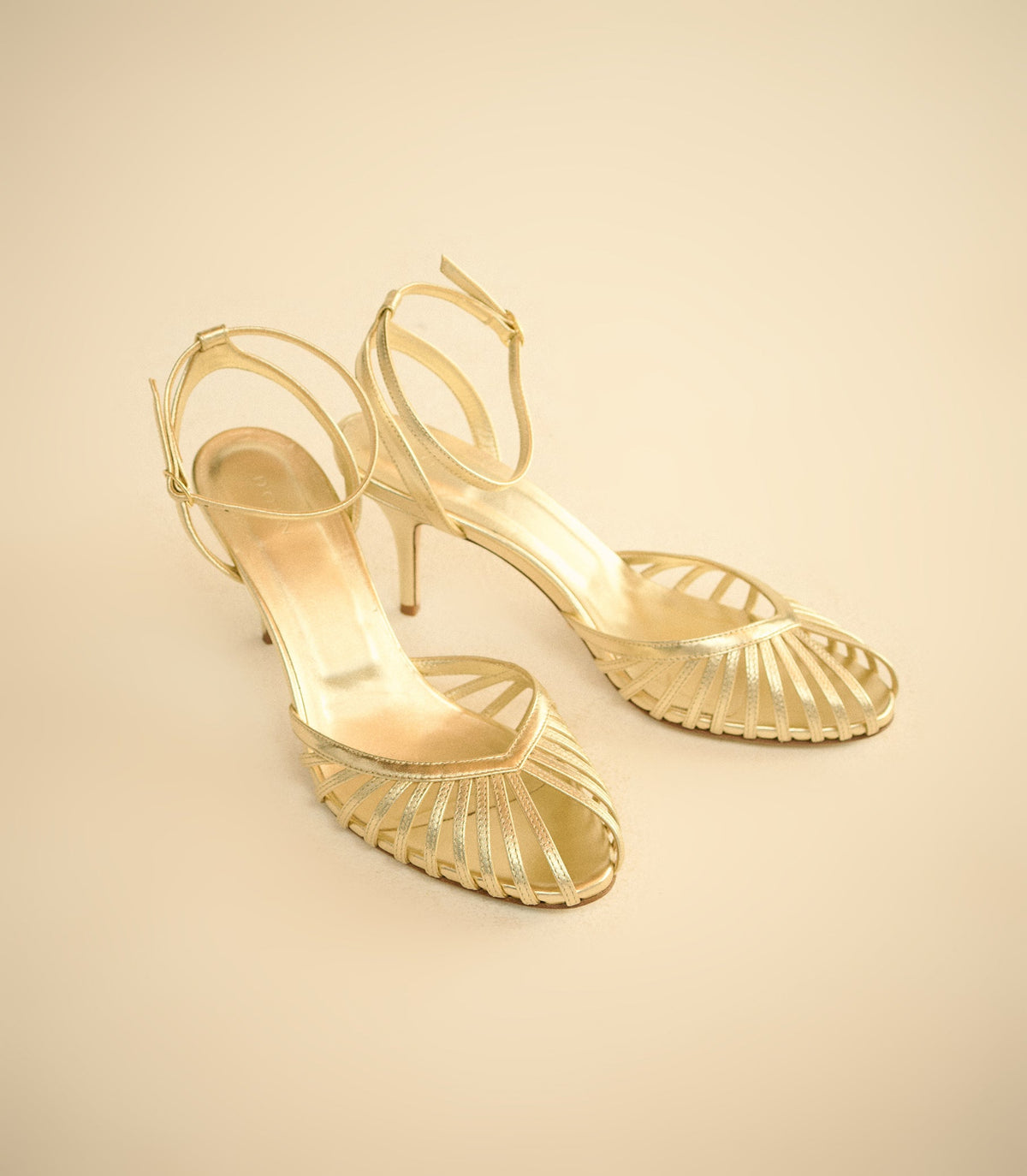 Altea Heel in Platinum Metallic Nappa, view 5