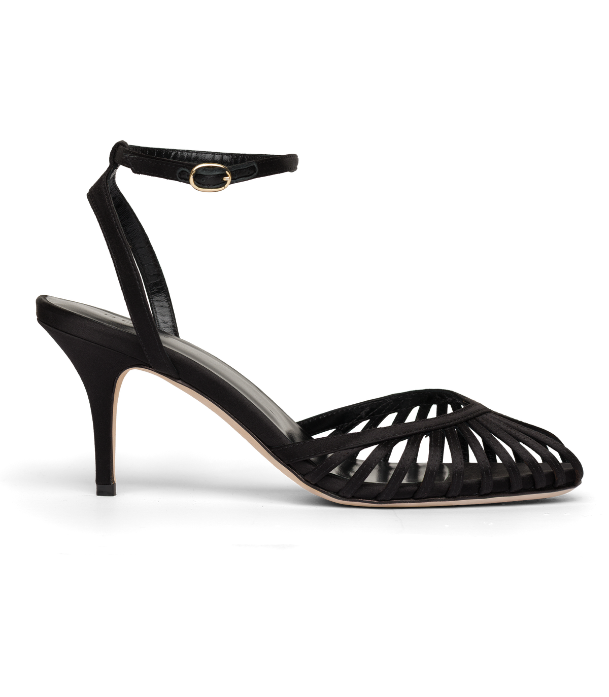 Altea Heel in Black Satin, view 6