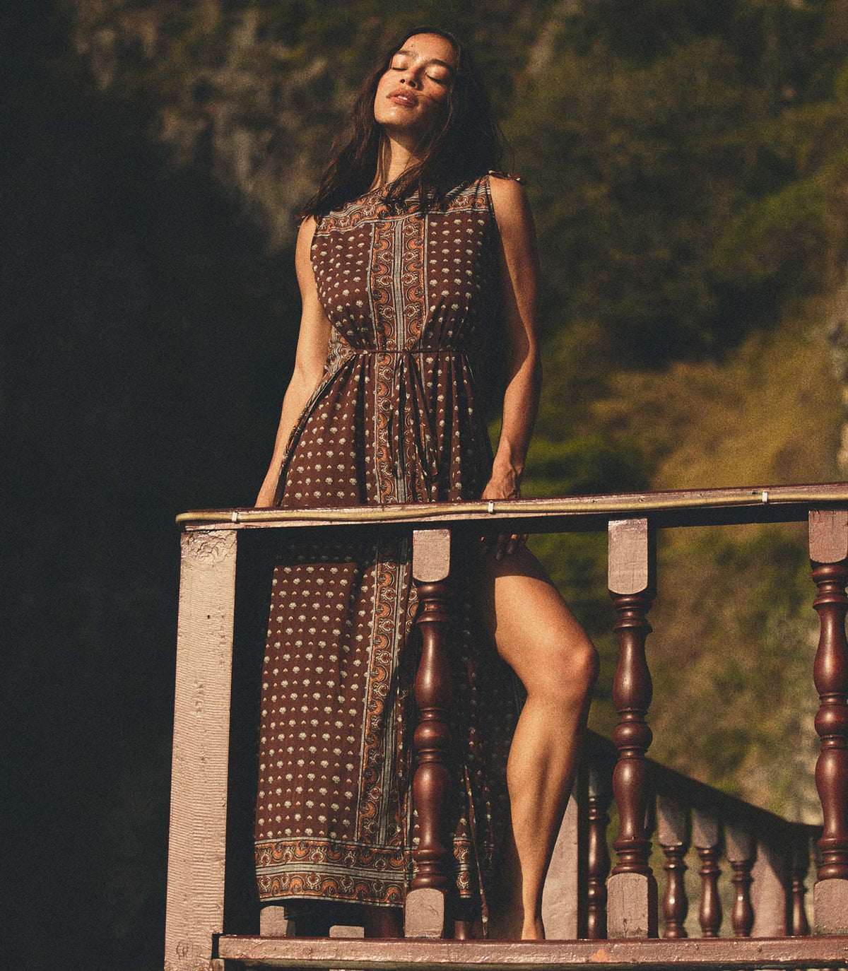 Amarante Dress in Terre Foulard de la Mer
