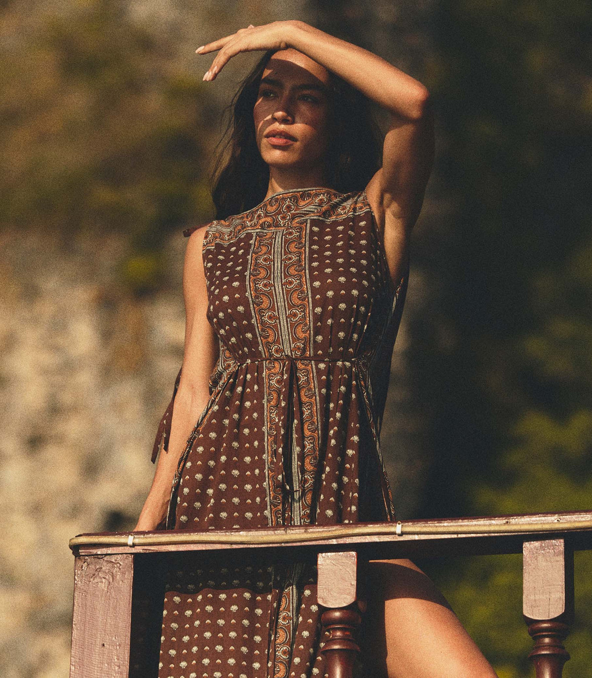 Amarante Dress in Terre Foulard de la Mer, view 3