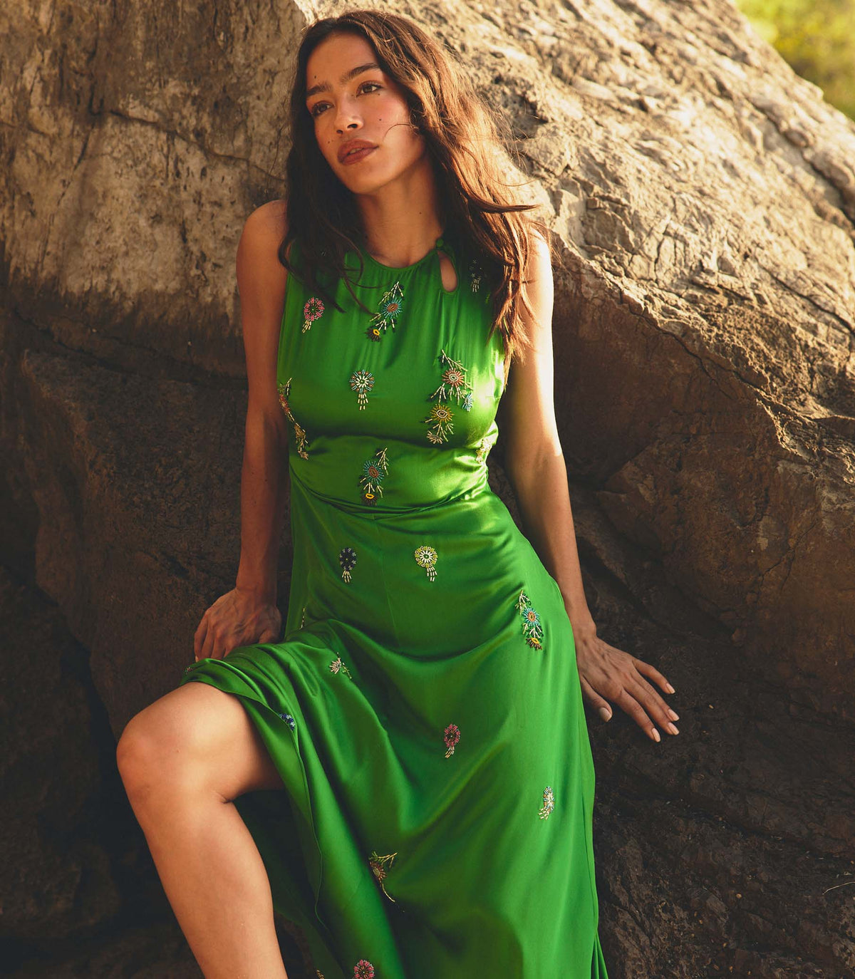 Amari Dress in Emerald, view 2
