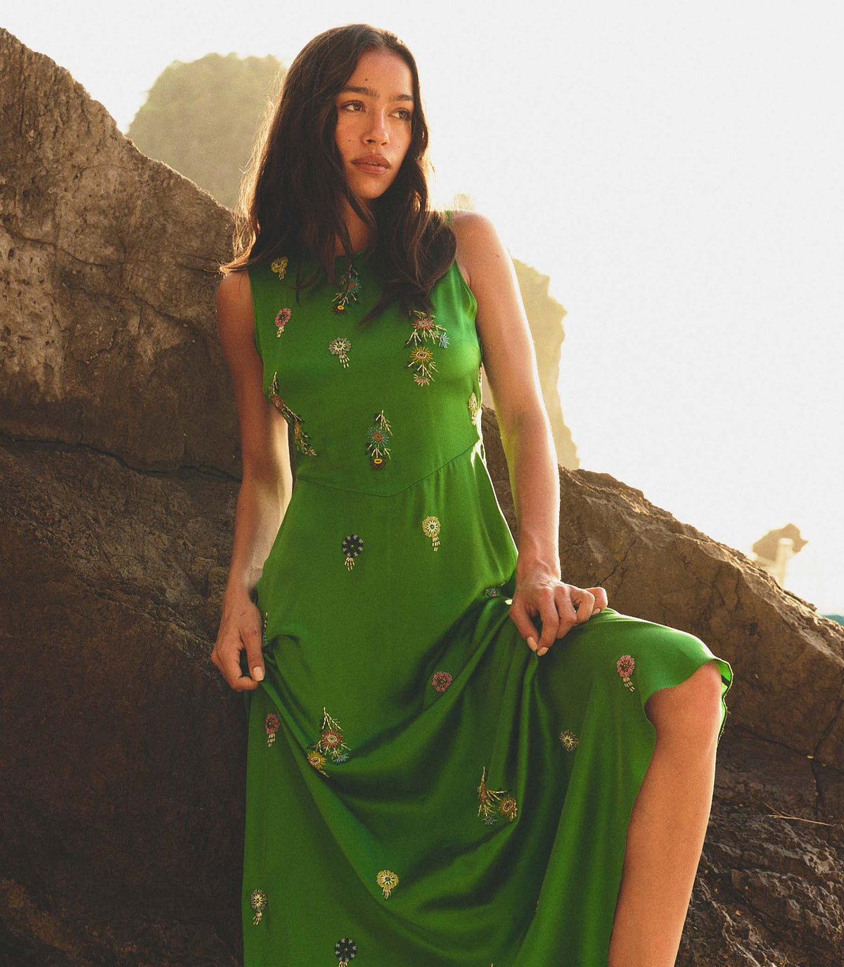 Amari Dress in Emerald, view 4