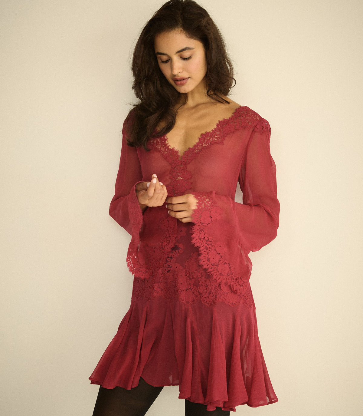 Armance Dress in Red Snapdragon
