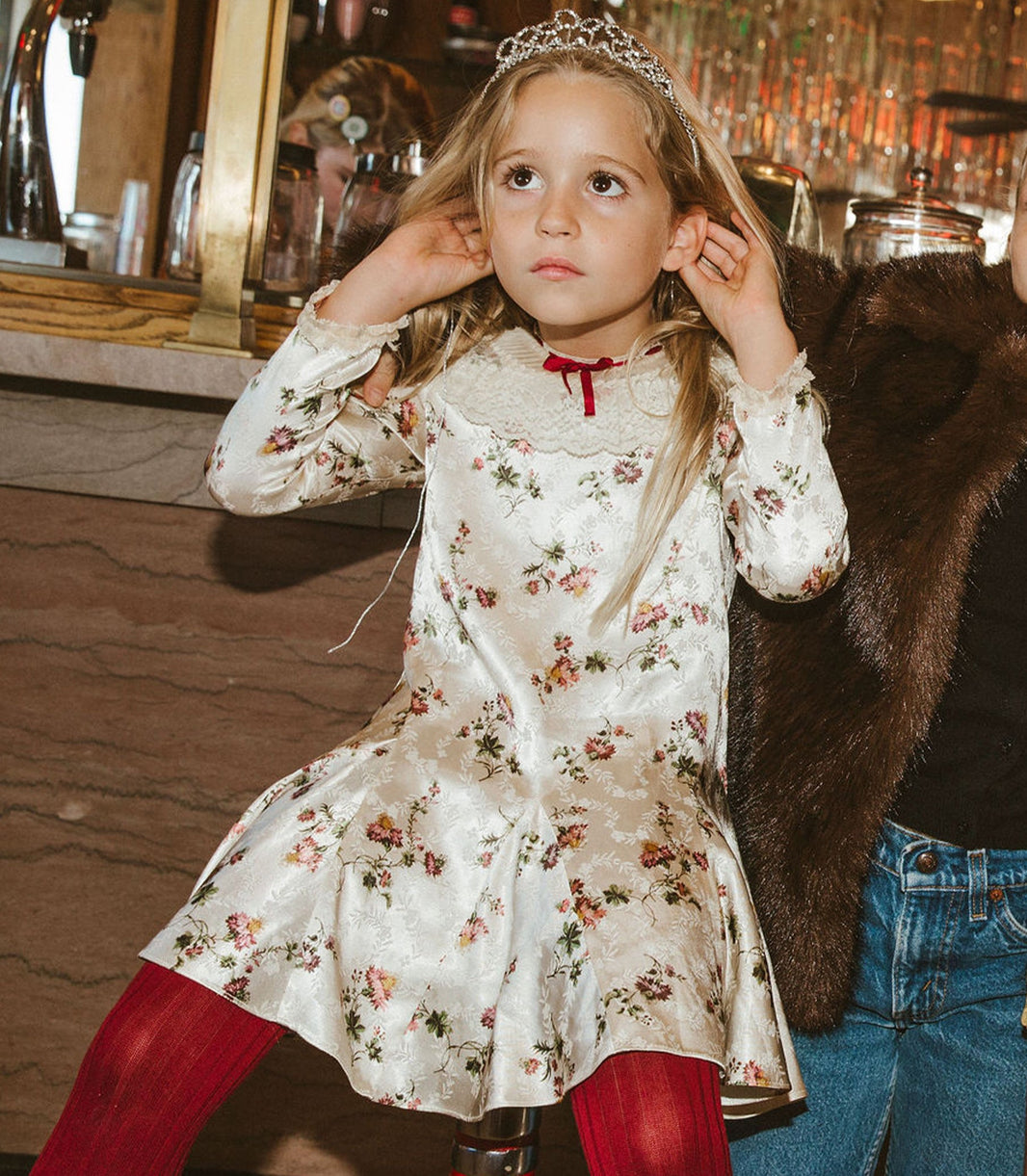 Ayo Dress in Creme Hillside Thistles
