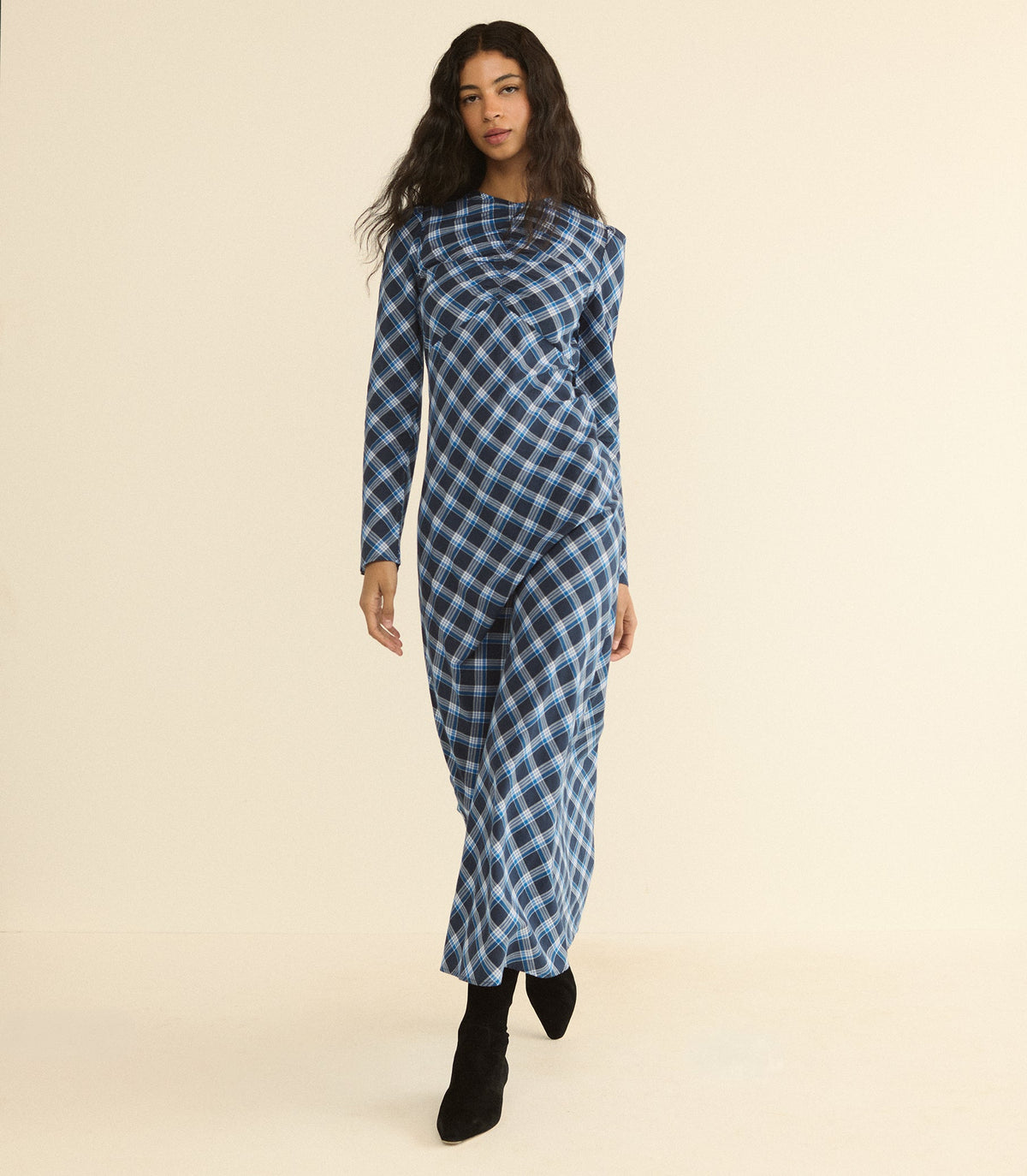 Begonia Dress in Valmont Plaid, view 3