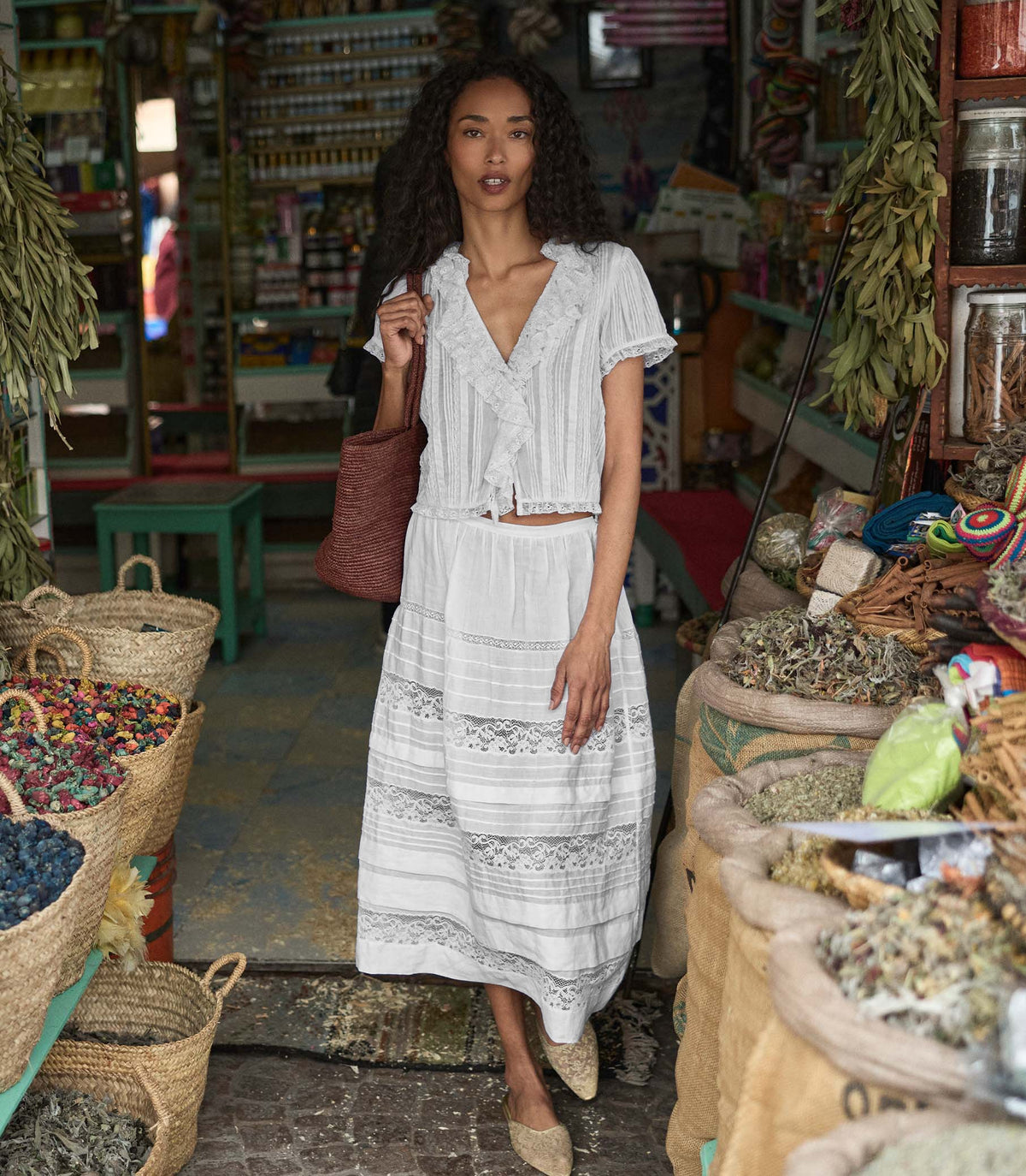Sidra Skirt in Salt, view 3