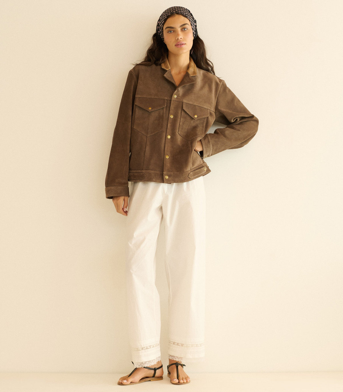 Carson Suede Jacket in Sable, view 8