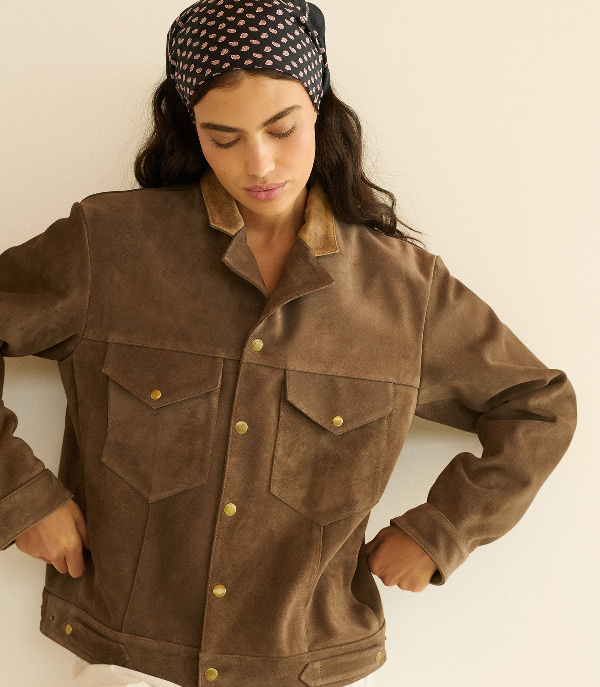 Carson Suede Jacket in Sable, view 5