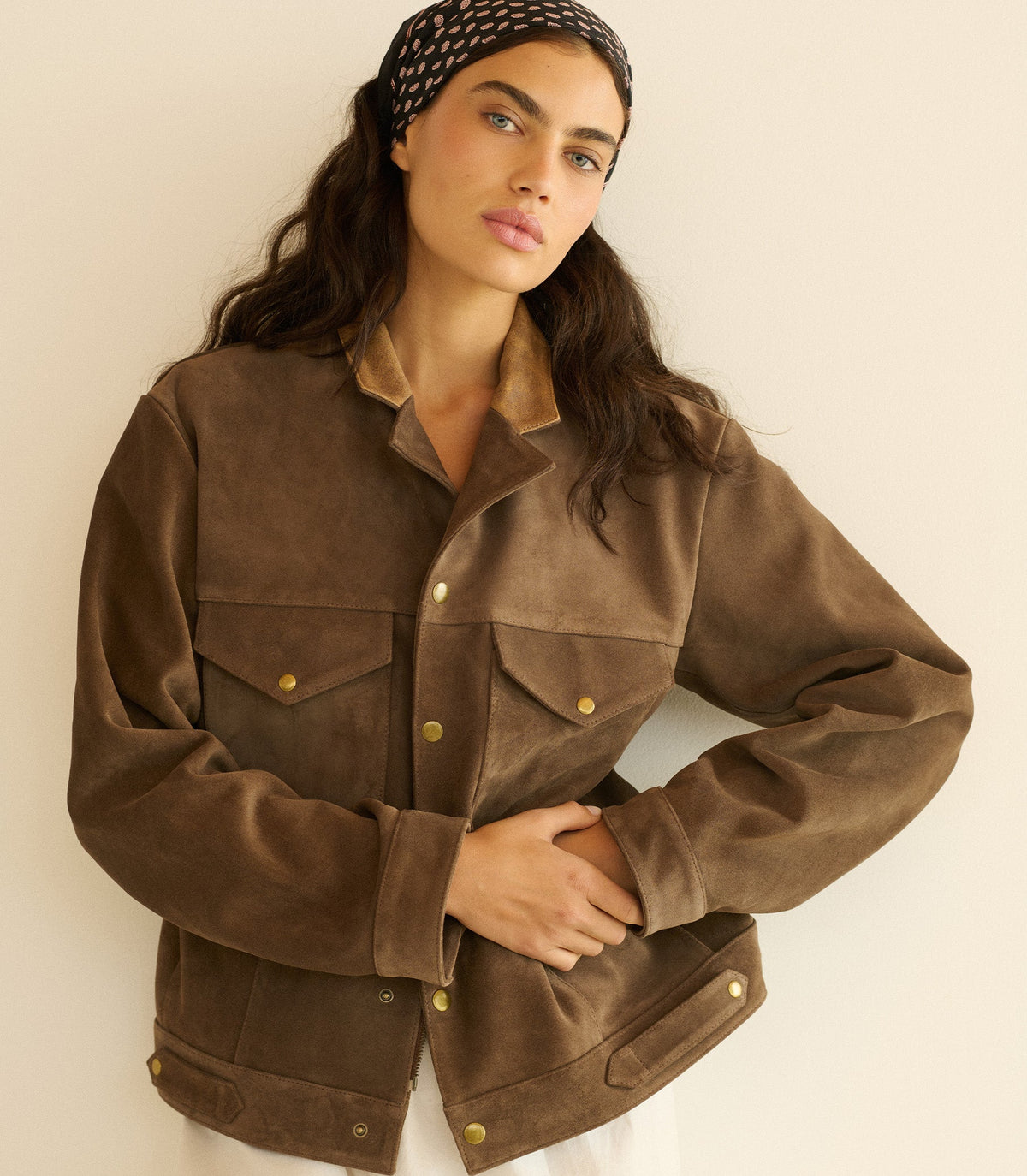 Carson Suede Jacket in Sable, view 7