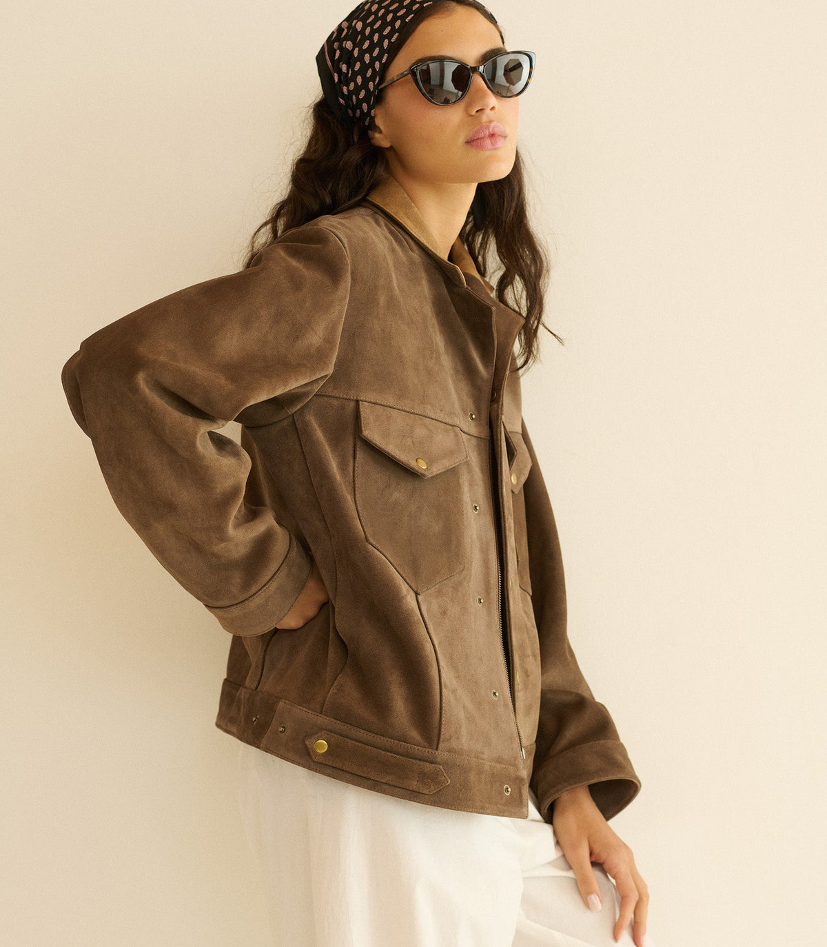 Carson Suede Jacket in Sable, view 6
