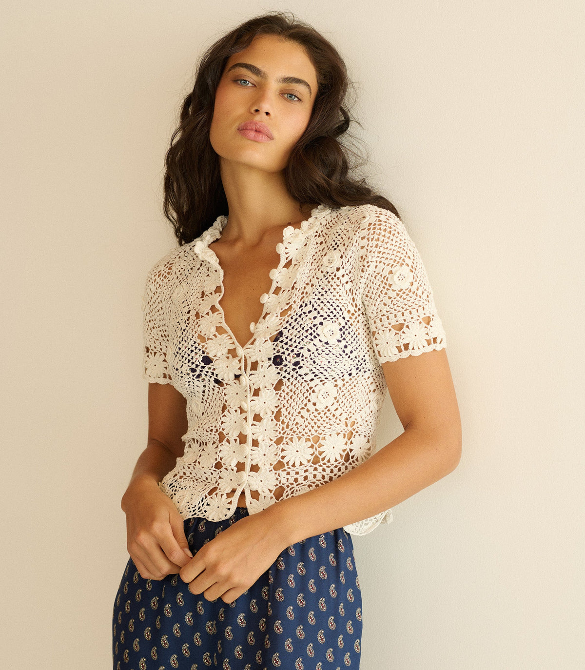 Chrysanthe Top in Pearl, view 3