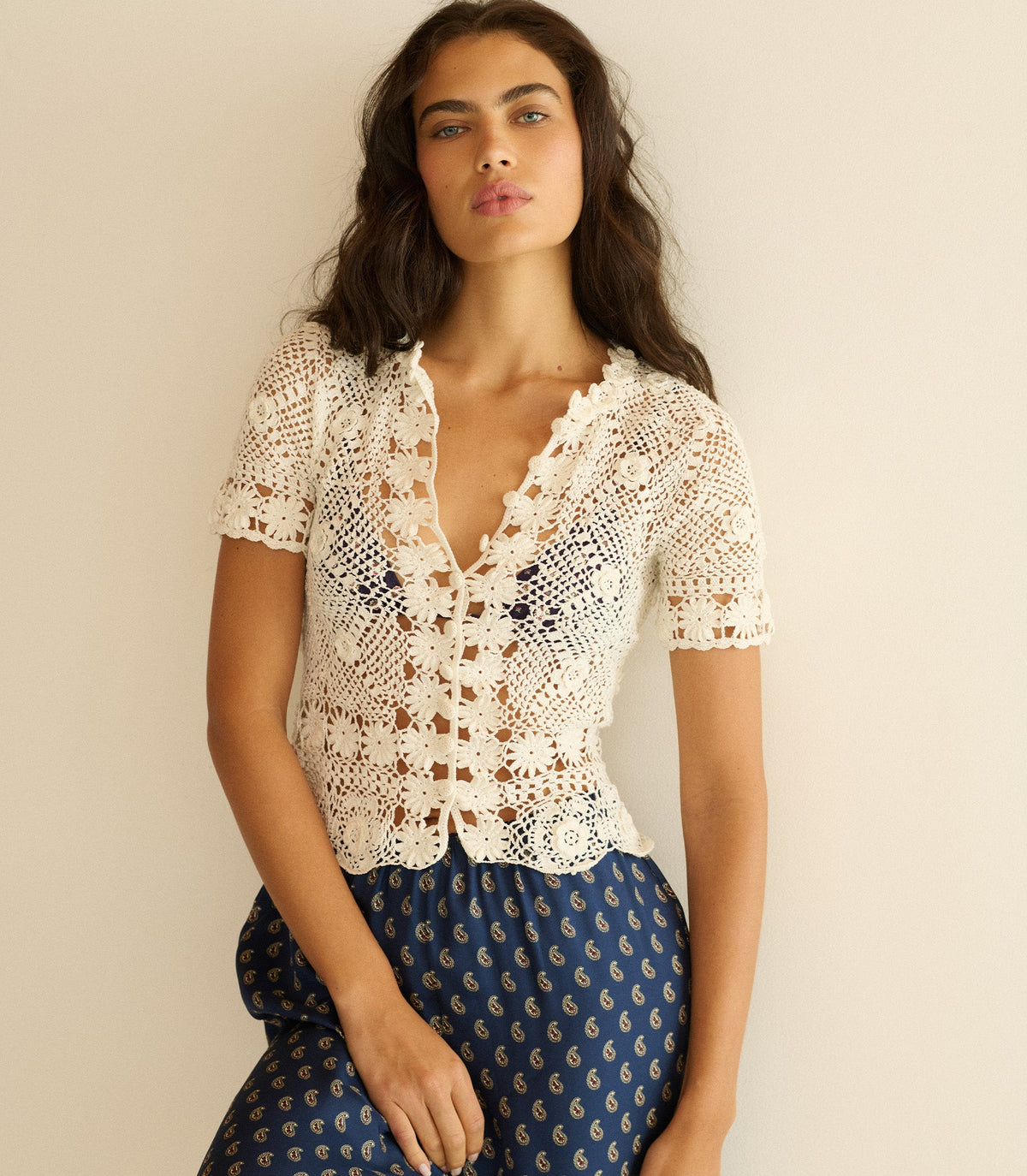 Chrysanthe Top in Pearl