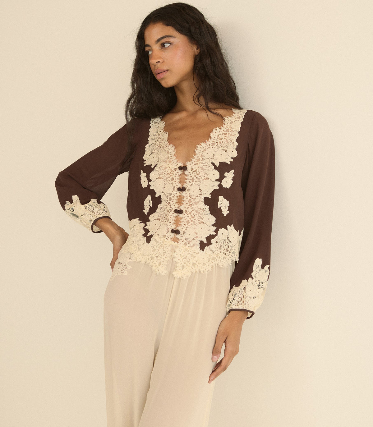 Clarimonde Top in Chicory Bark, view 5