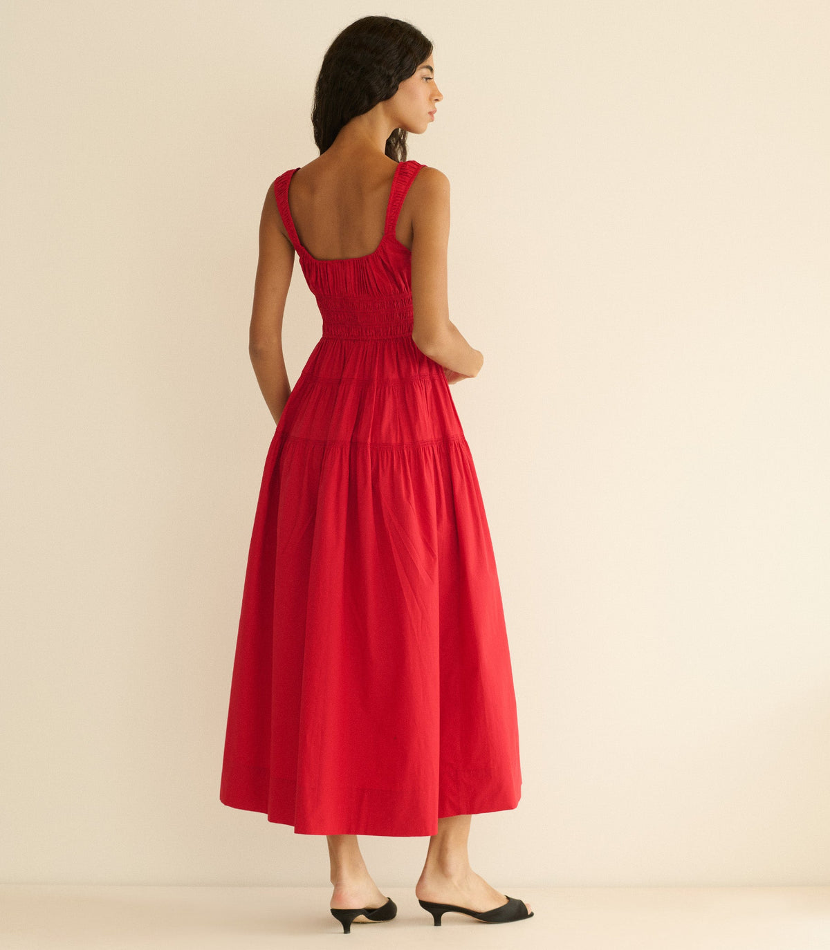 Clover Dress in Deep Tomato, view 5