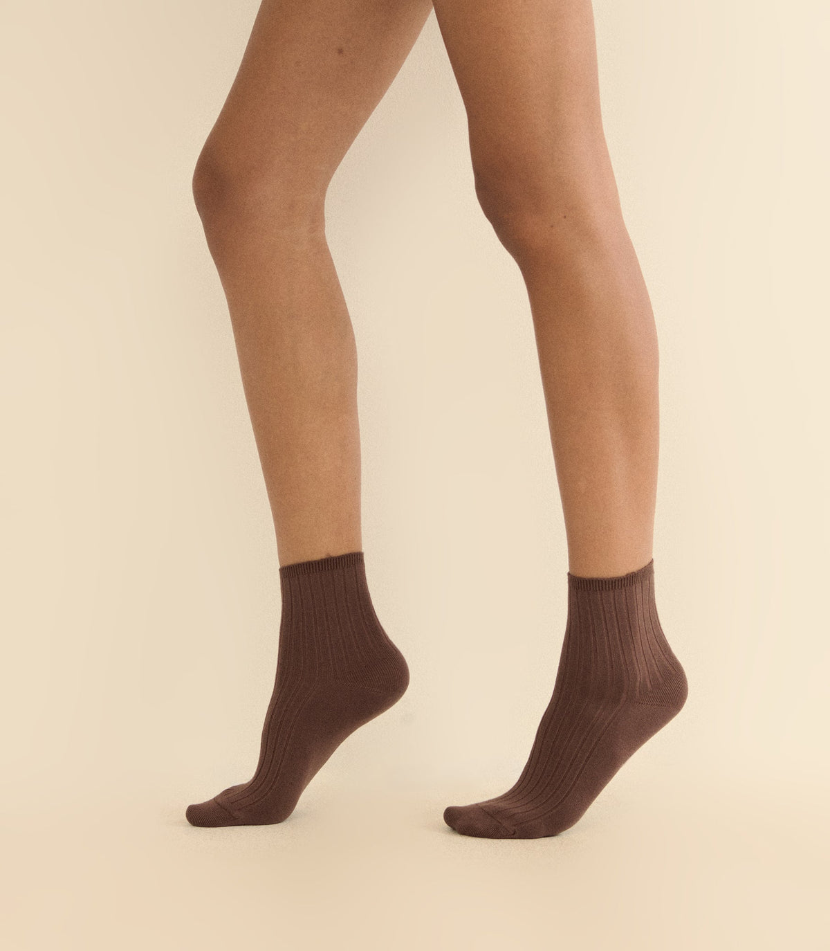 Collégien La Mini Ankle Sock in Chocolat au Lait, view 2