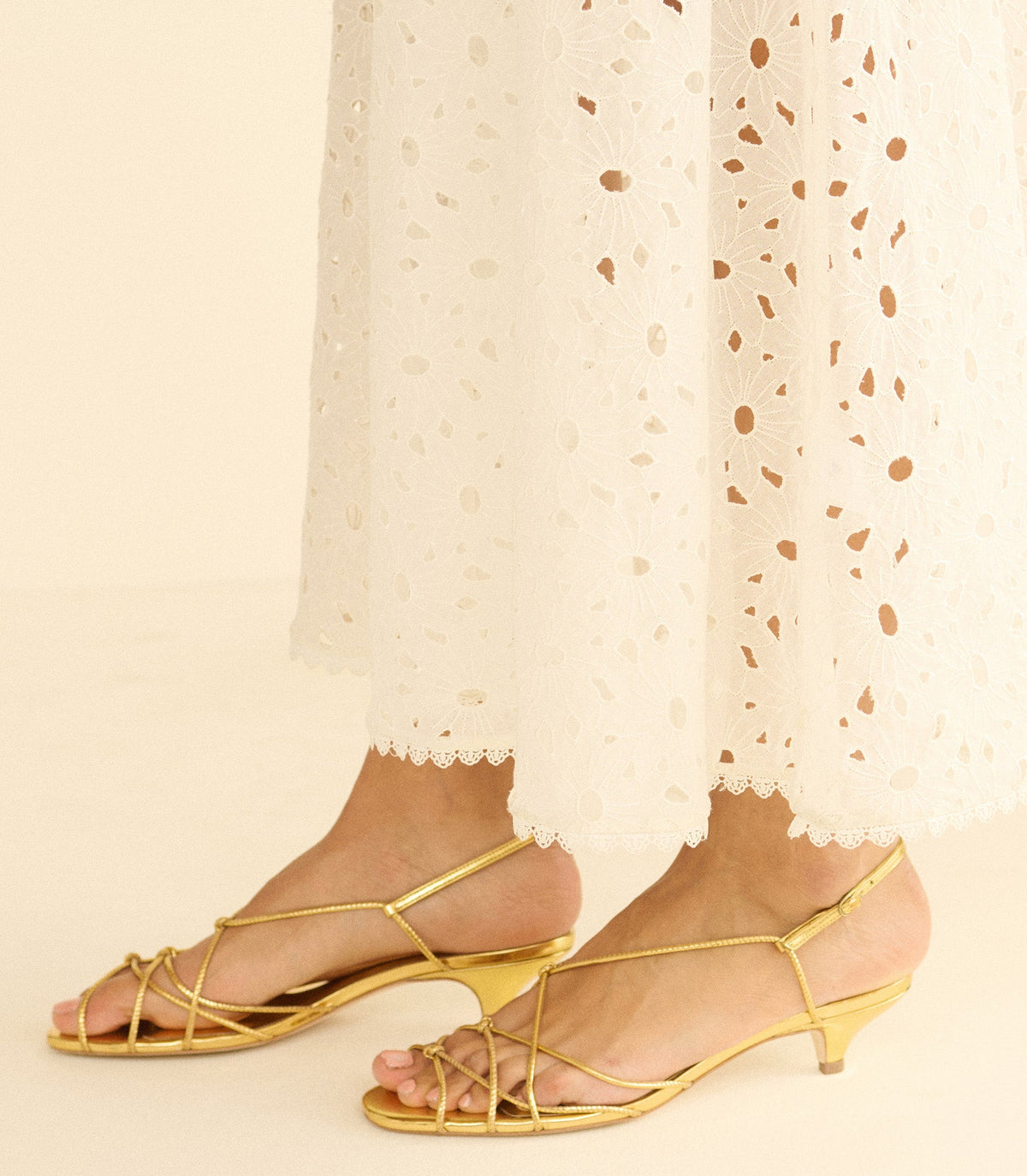 Comporta Sandal in Brass Foil Leather, view 3