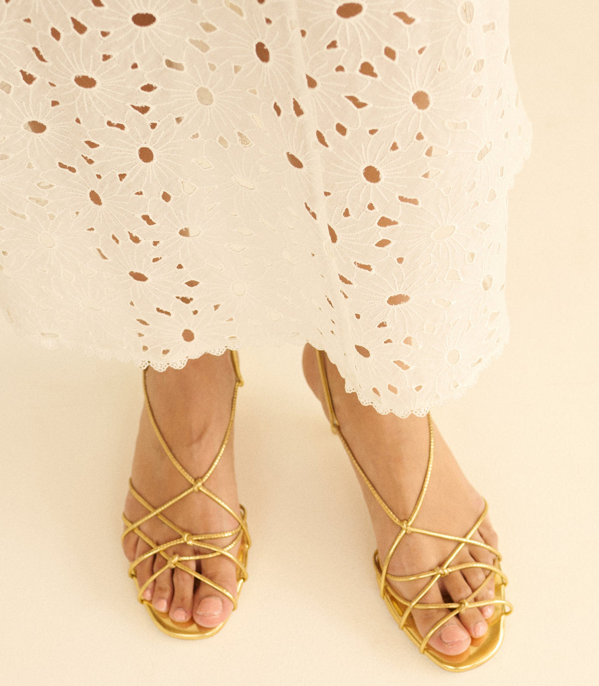 Comporta Sandal in Brass Foil Leather, view 2