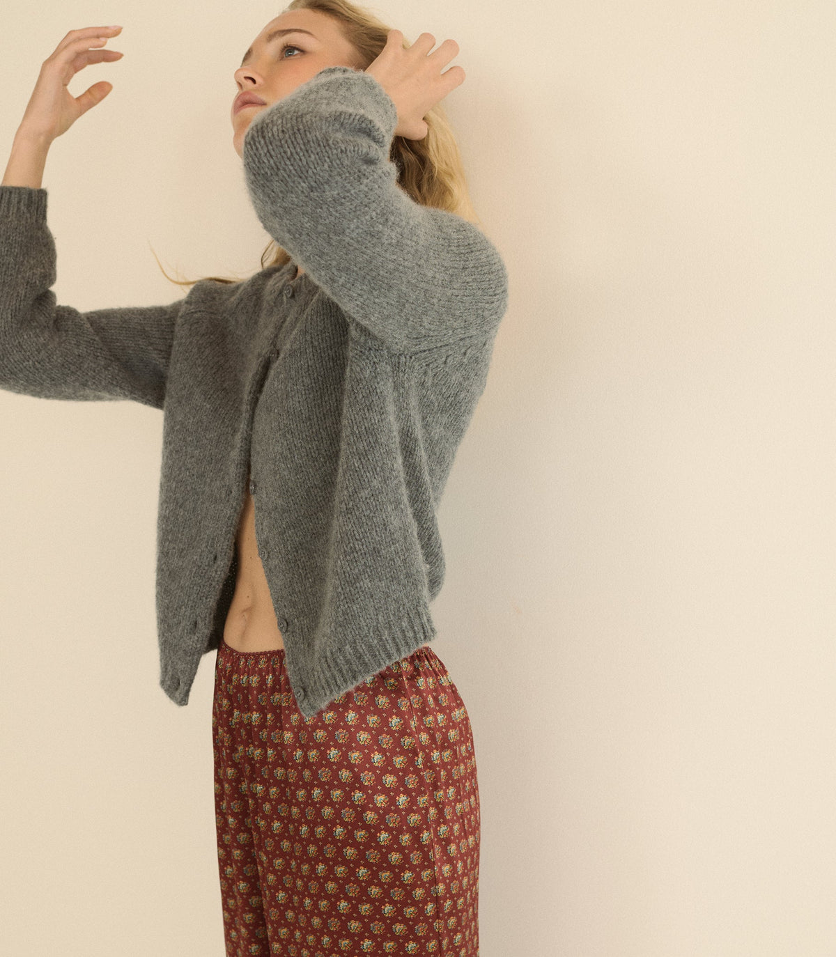 Darcy Cardigan in Charcoal Melange, view 3