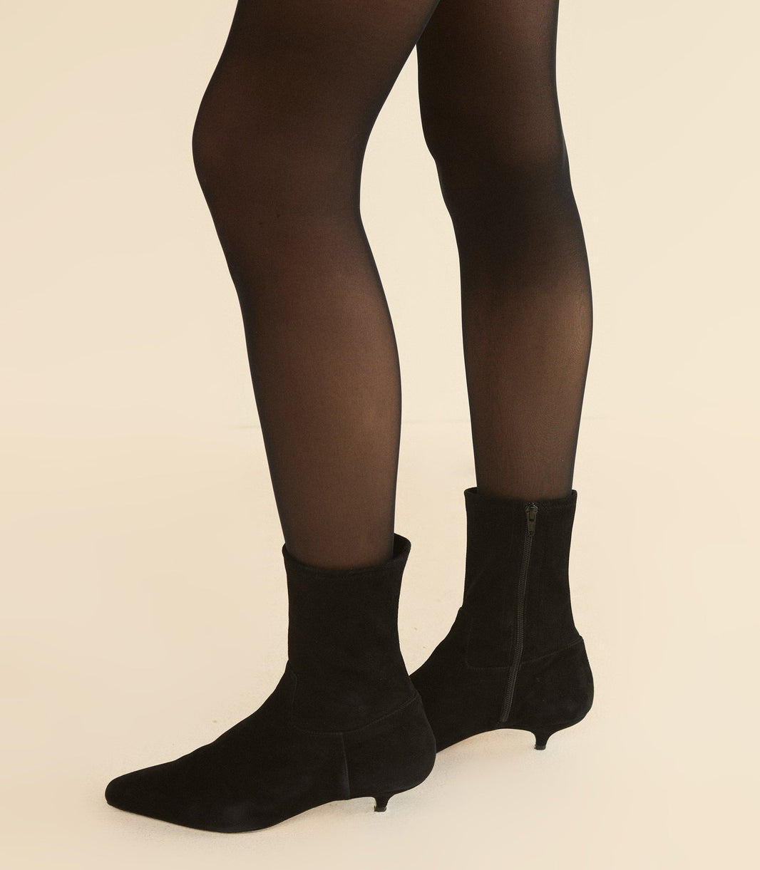 Devi Boot in Black Stretch Suede