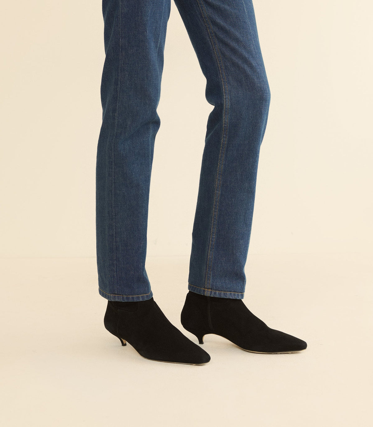 Devi Boot in Black Stretch Suede, view 4