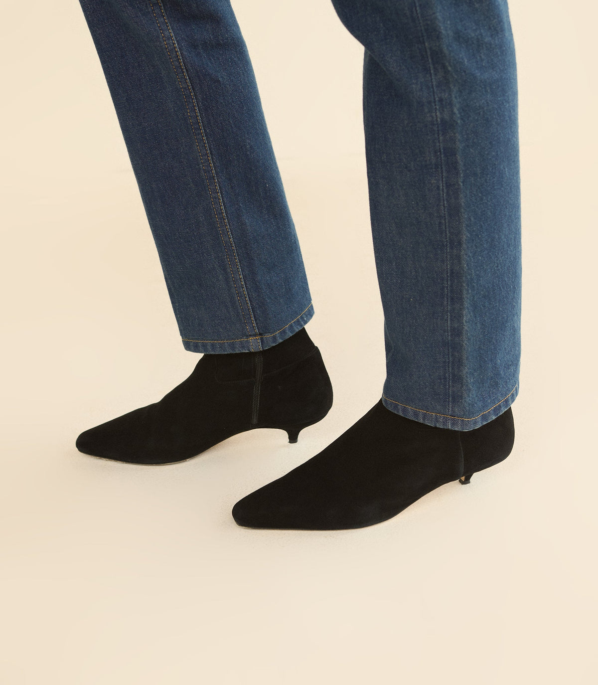 Devi Boot in Black Stretch Suede, view 3