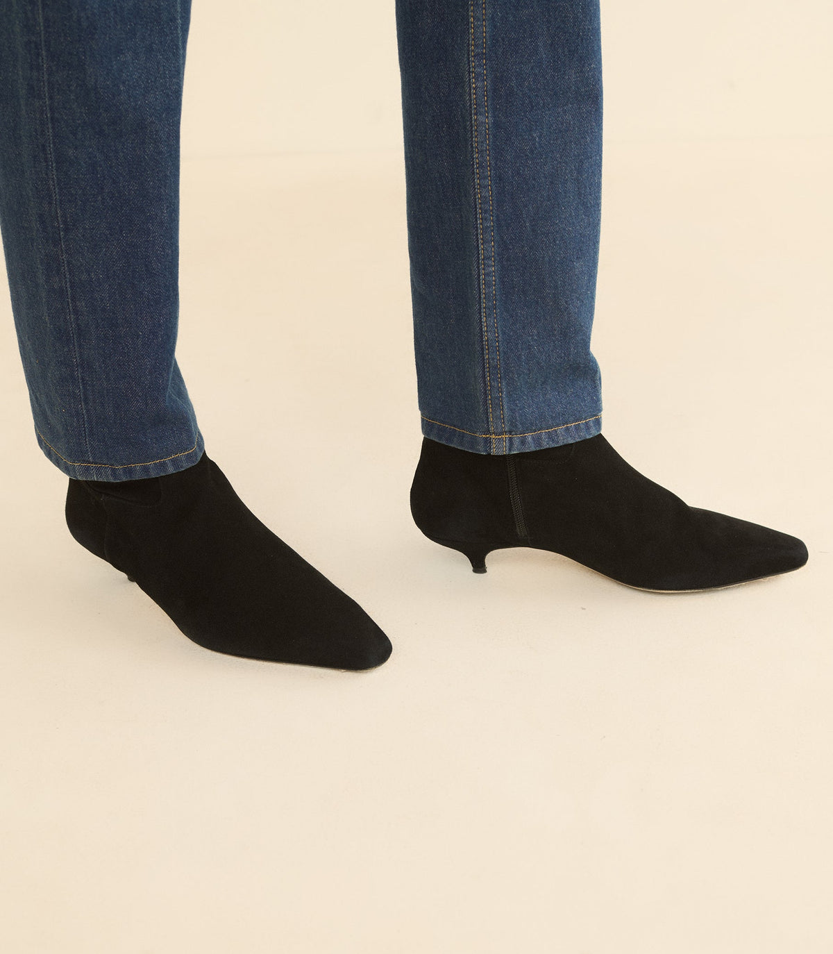 Devi Boot in Black Stretch Suede, view 2