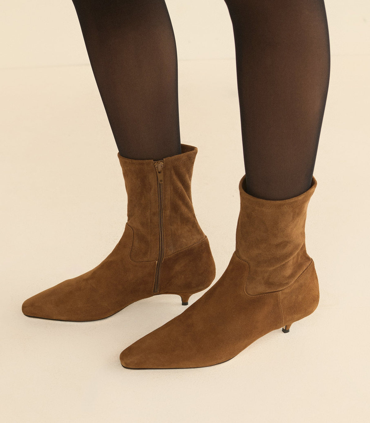 Devi Boot in Tortoise Stretch Suede, view 5