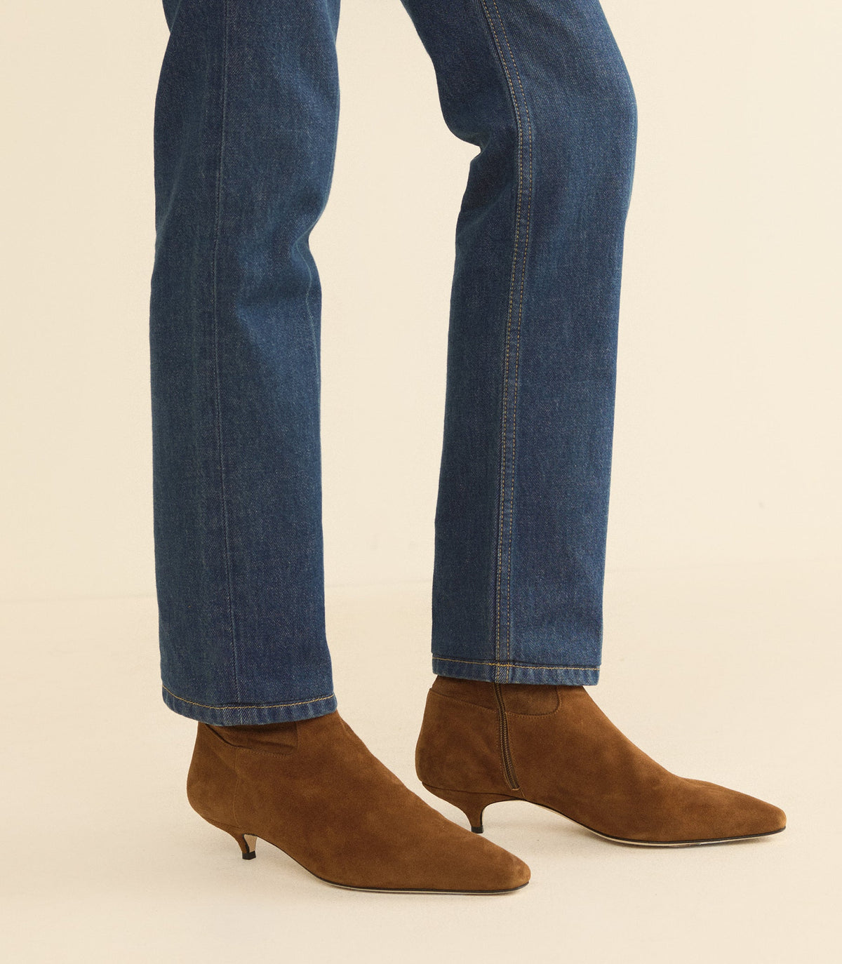 Devi Boot in Tortoise Stretch Suede, view 3