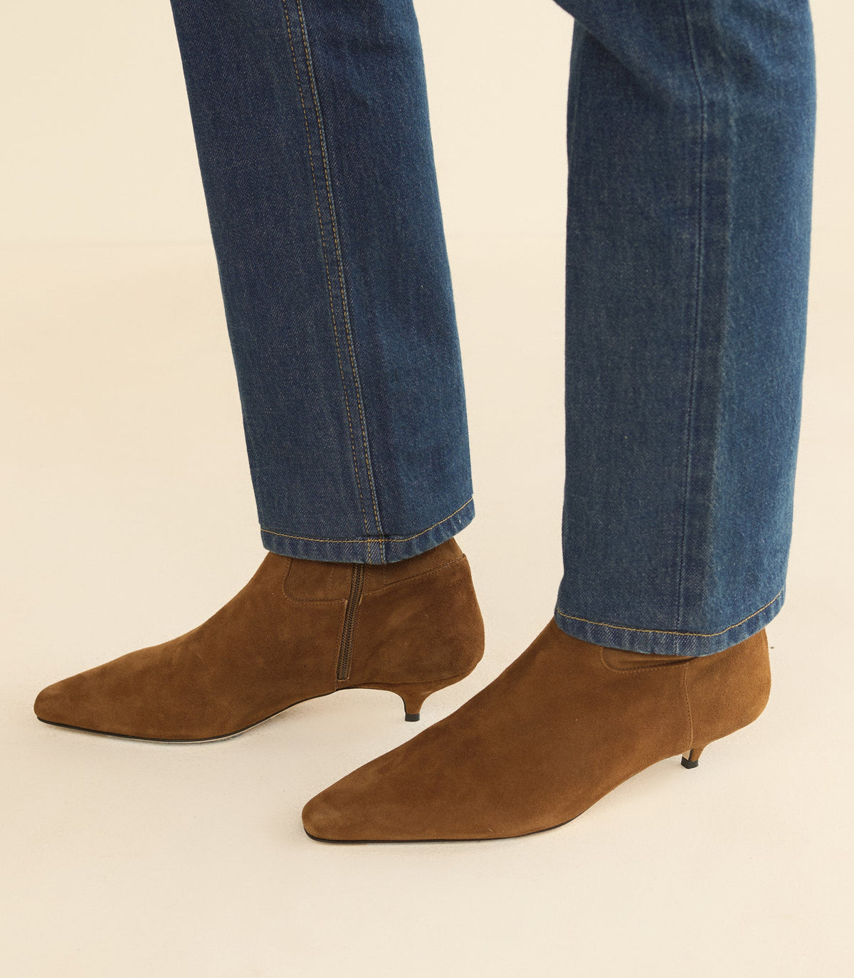 Devi Boot in Tortoise Stretch Suede, view 2