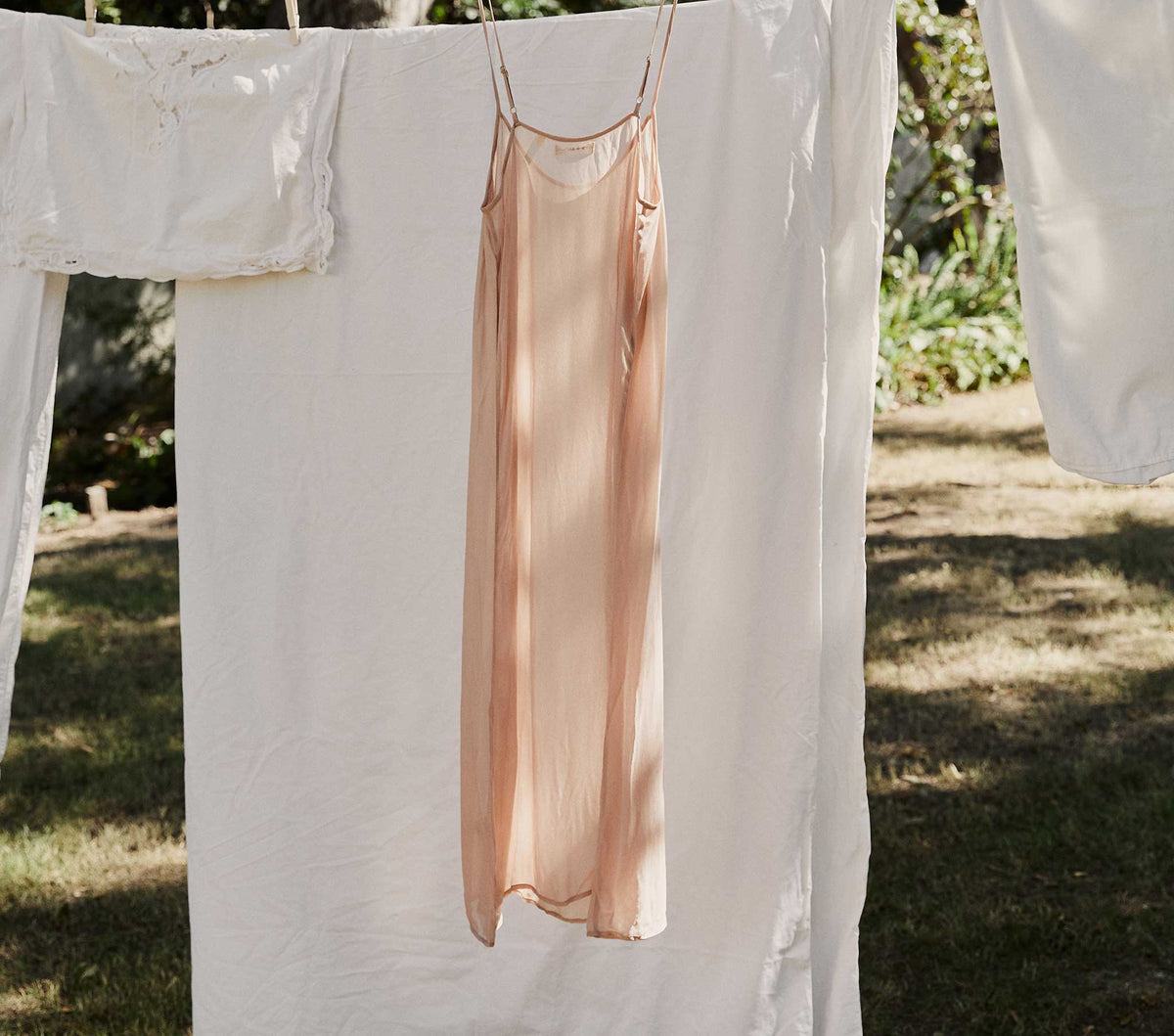 Long Scoop Neck Slip in Conch, view 3