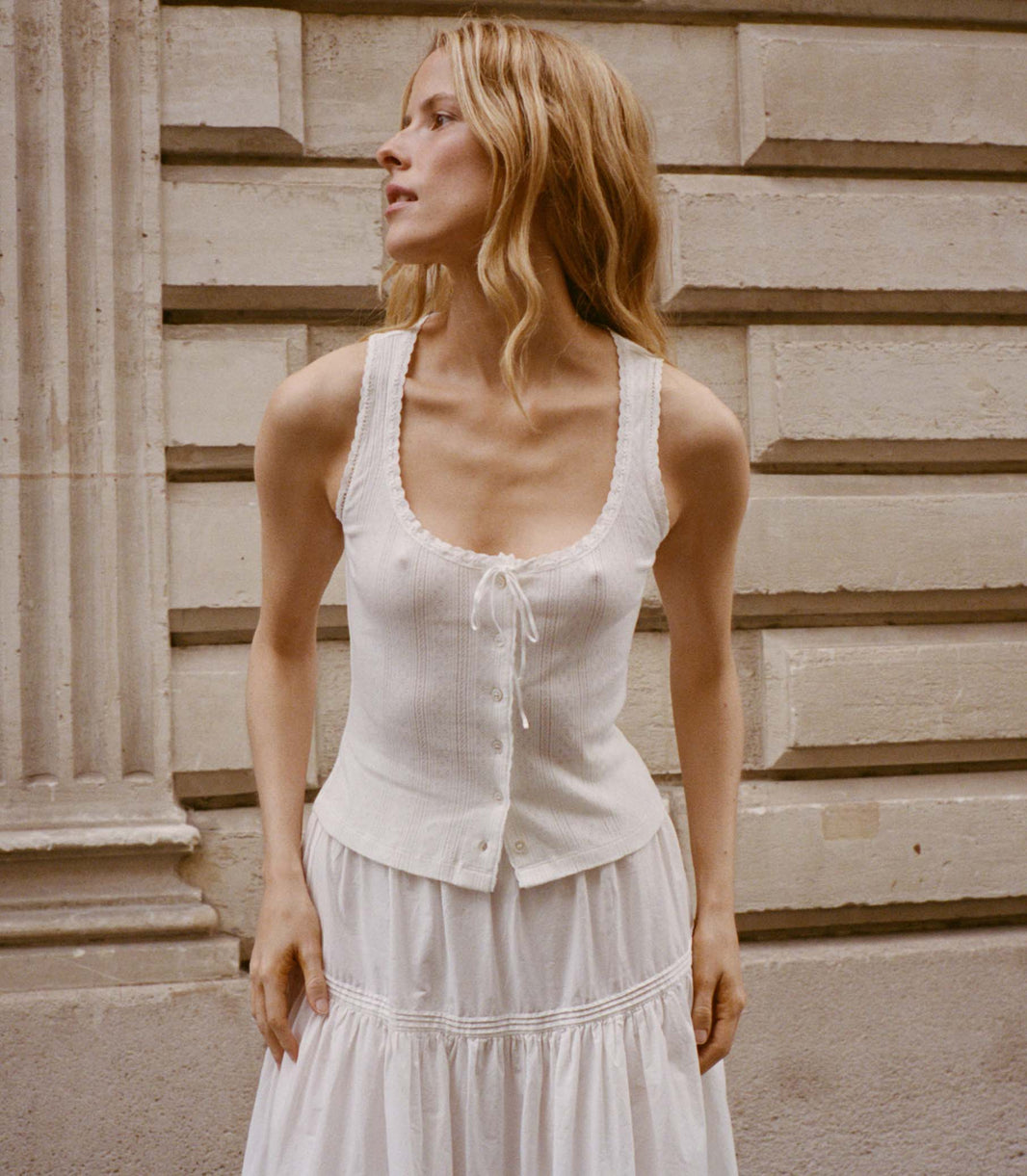 Lois Tank in Salt Quelle Jolie Pointelle