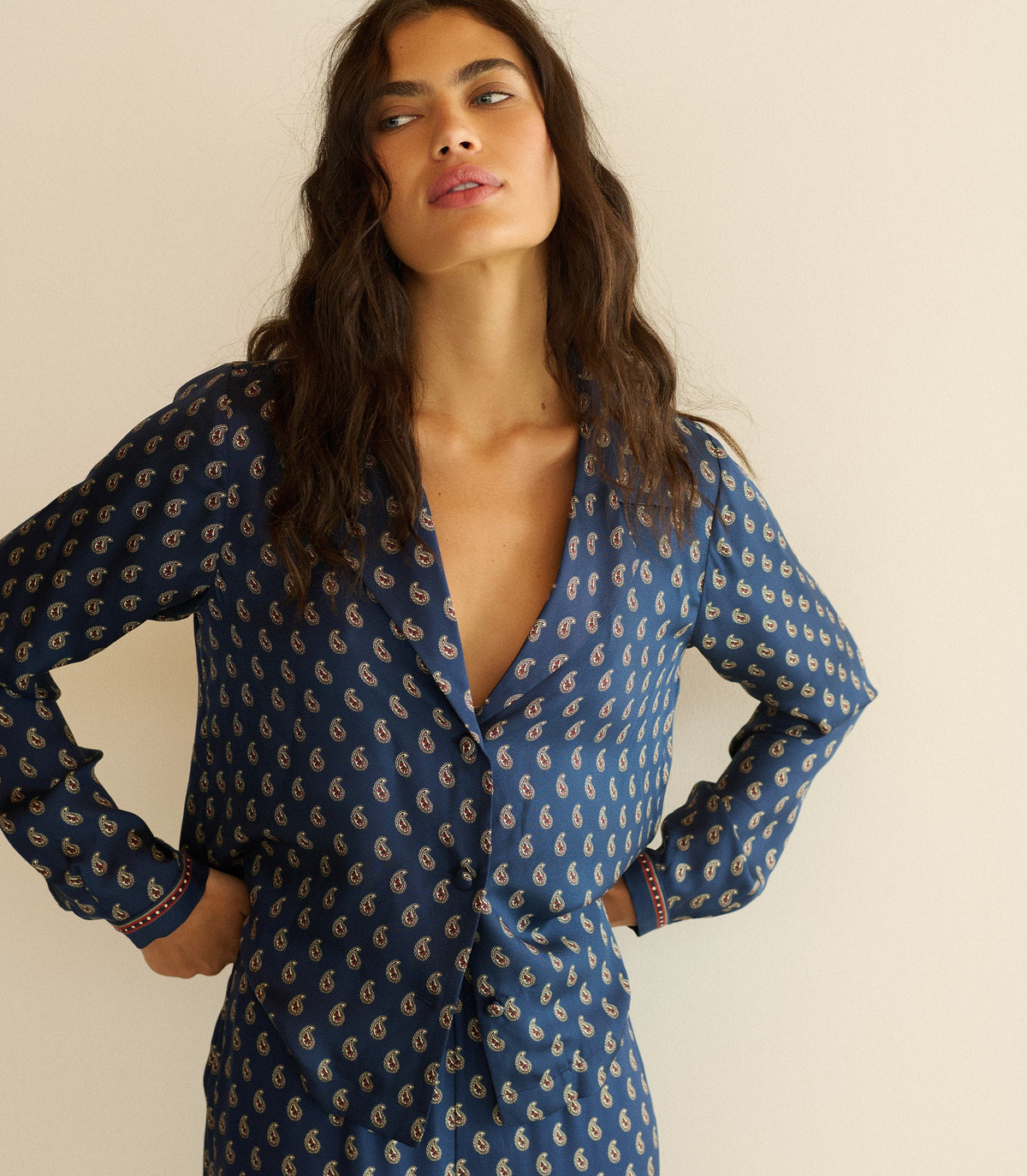 Elene Top in Bleu Taormina Paisley