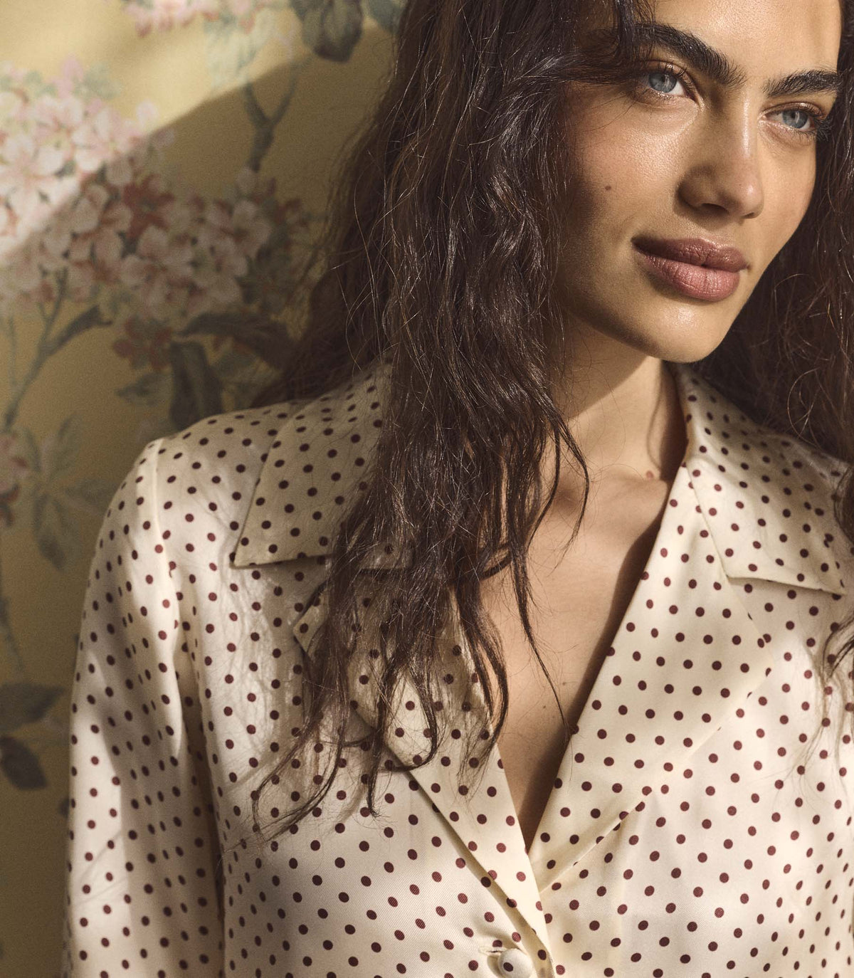 Elene Top in Crème Portia Dot, view 2