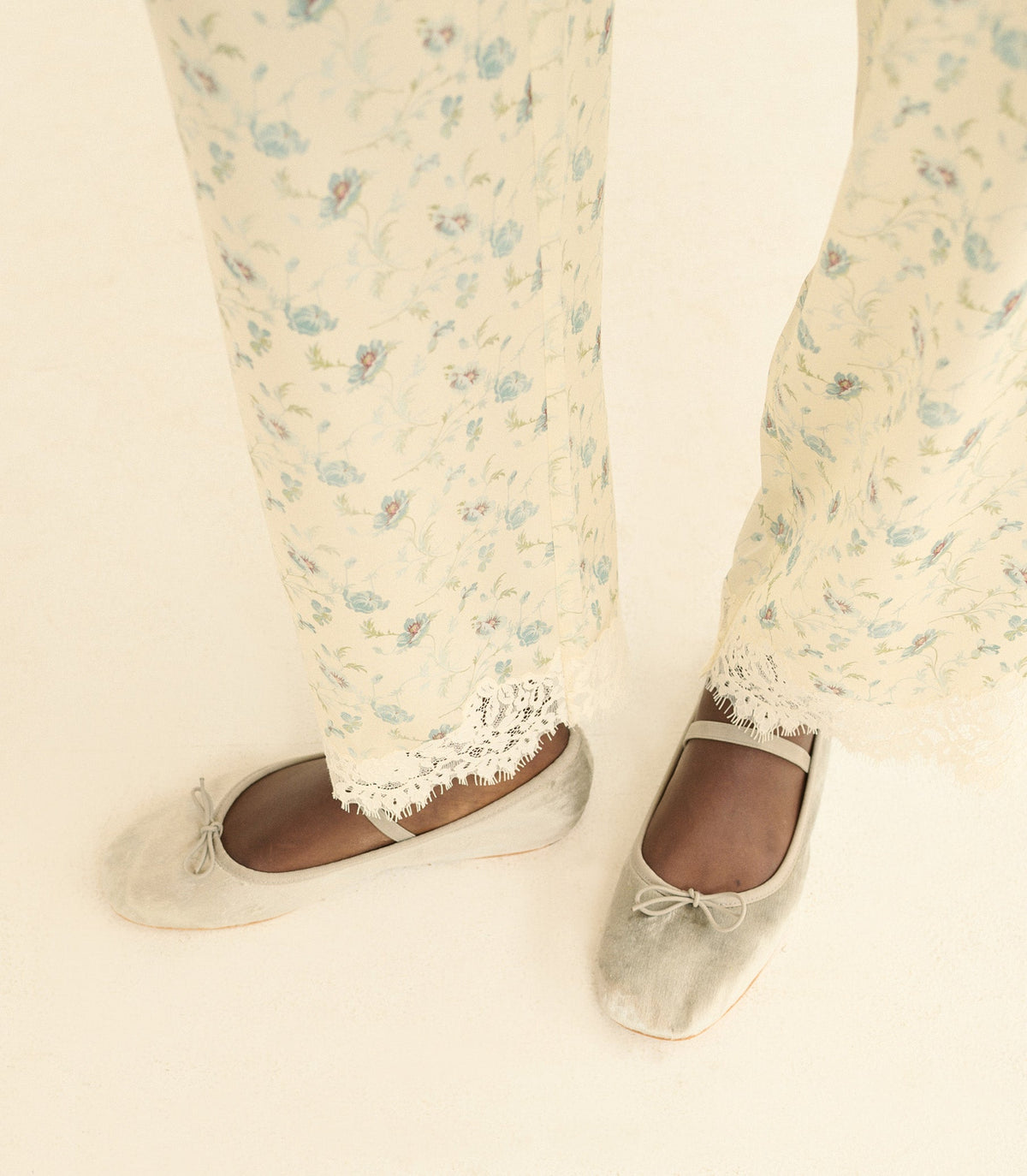 Eleni Mary Jane in Dove Panne Velvet, view 4